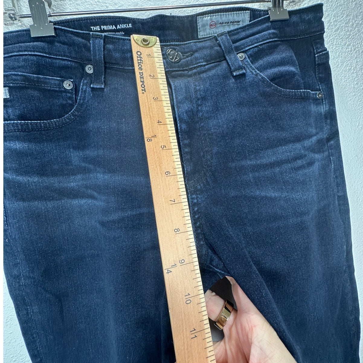 AG Adriano Dark Wash Whiskered The Prima Ankle Cigarette Ankle Jean 30R