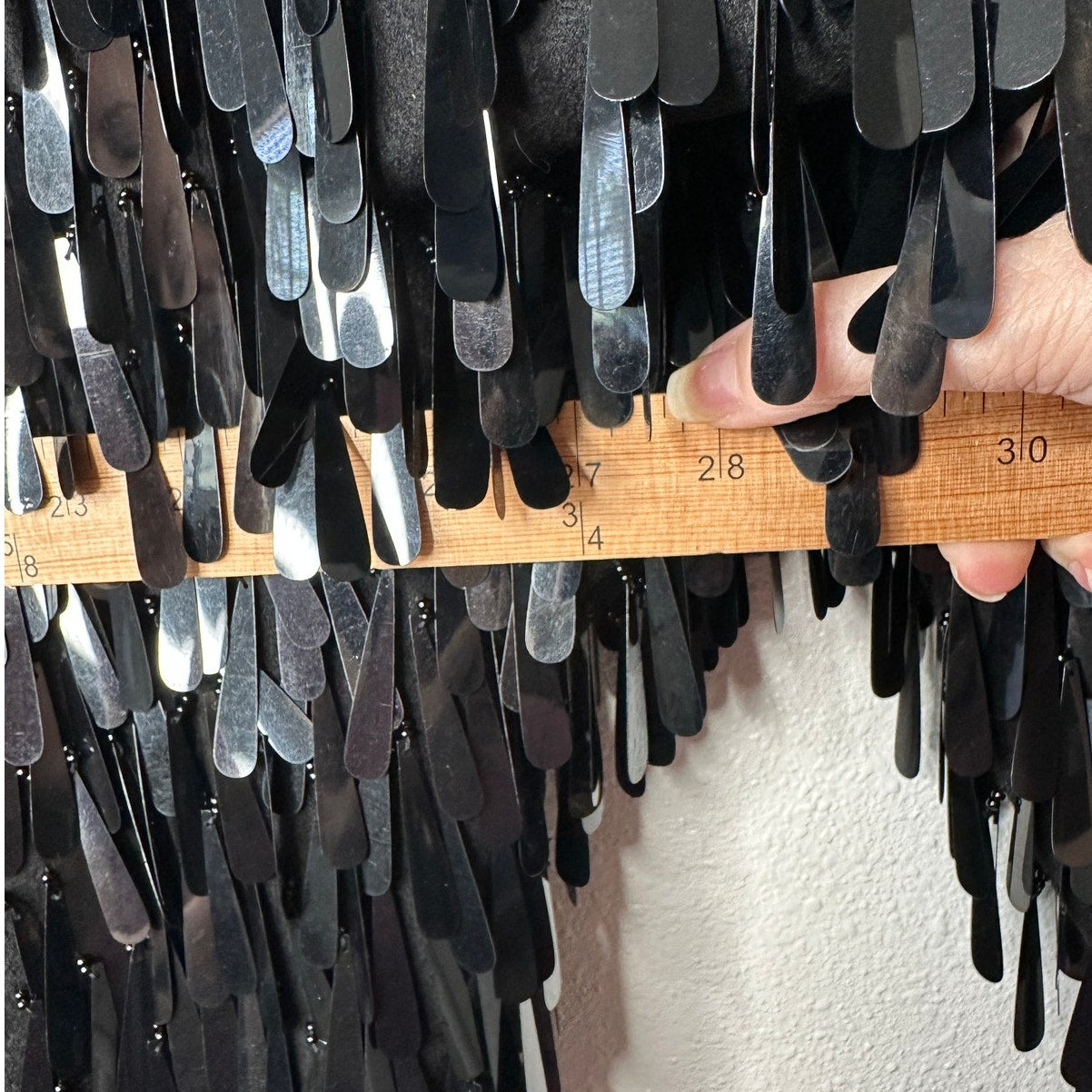 Valentino Garavani Black Sequin Fringe Shirt Jacket Medium