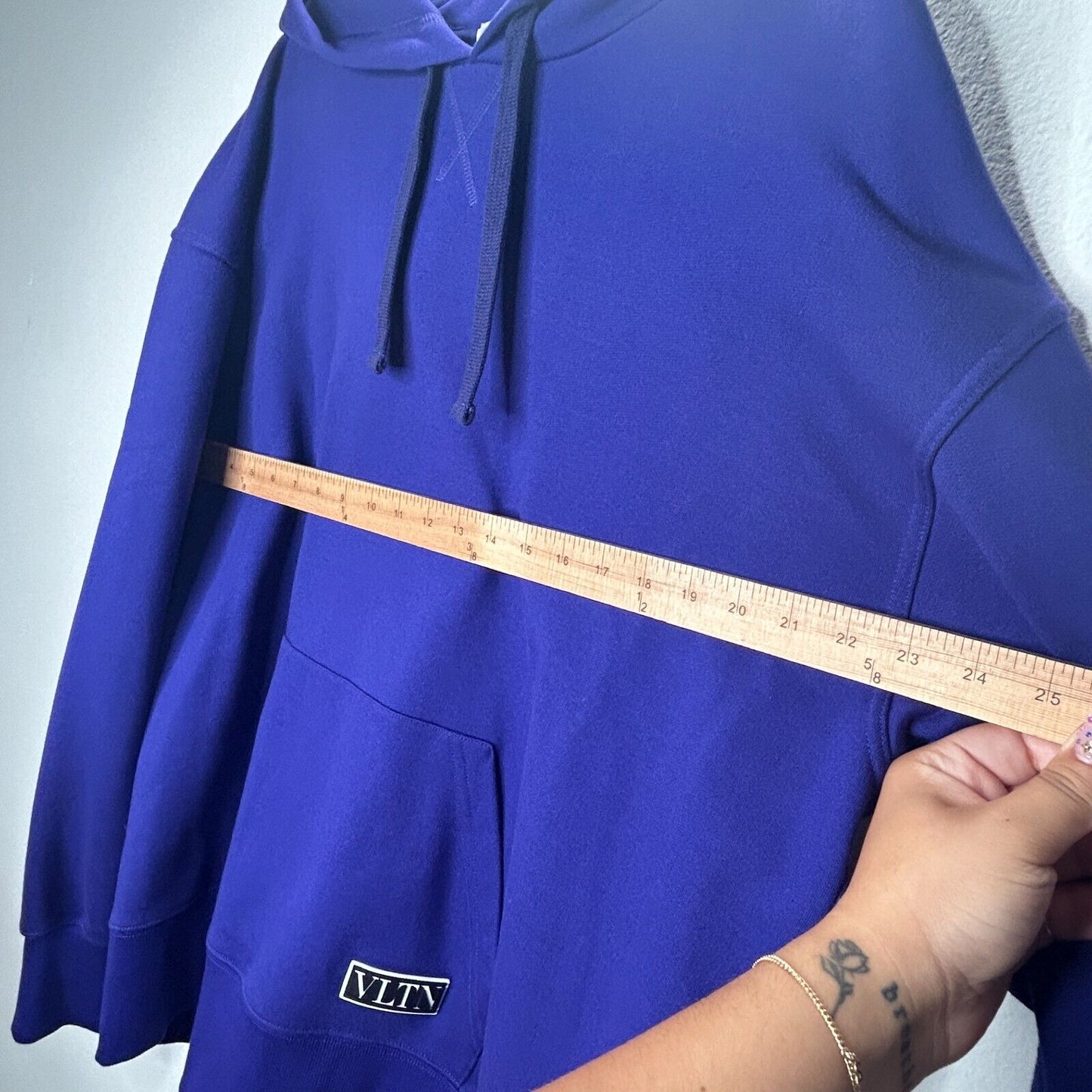 Valentino Purple Oversize Long Sleeve Hoodie Pocket VLTN
