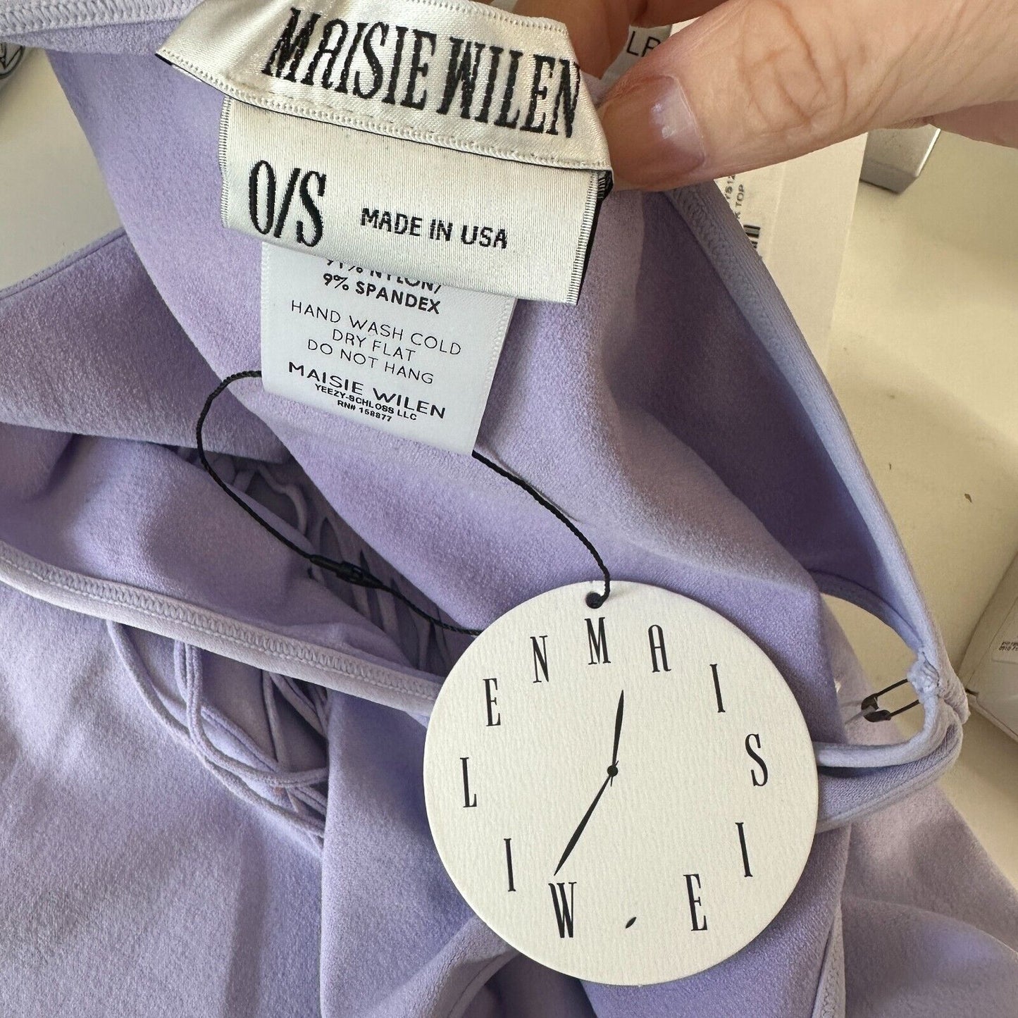 NWT cute Maisie Wilen The Webster Faved Lilac Heart Shape Cutout Boat Neck Top 2