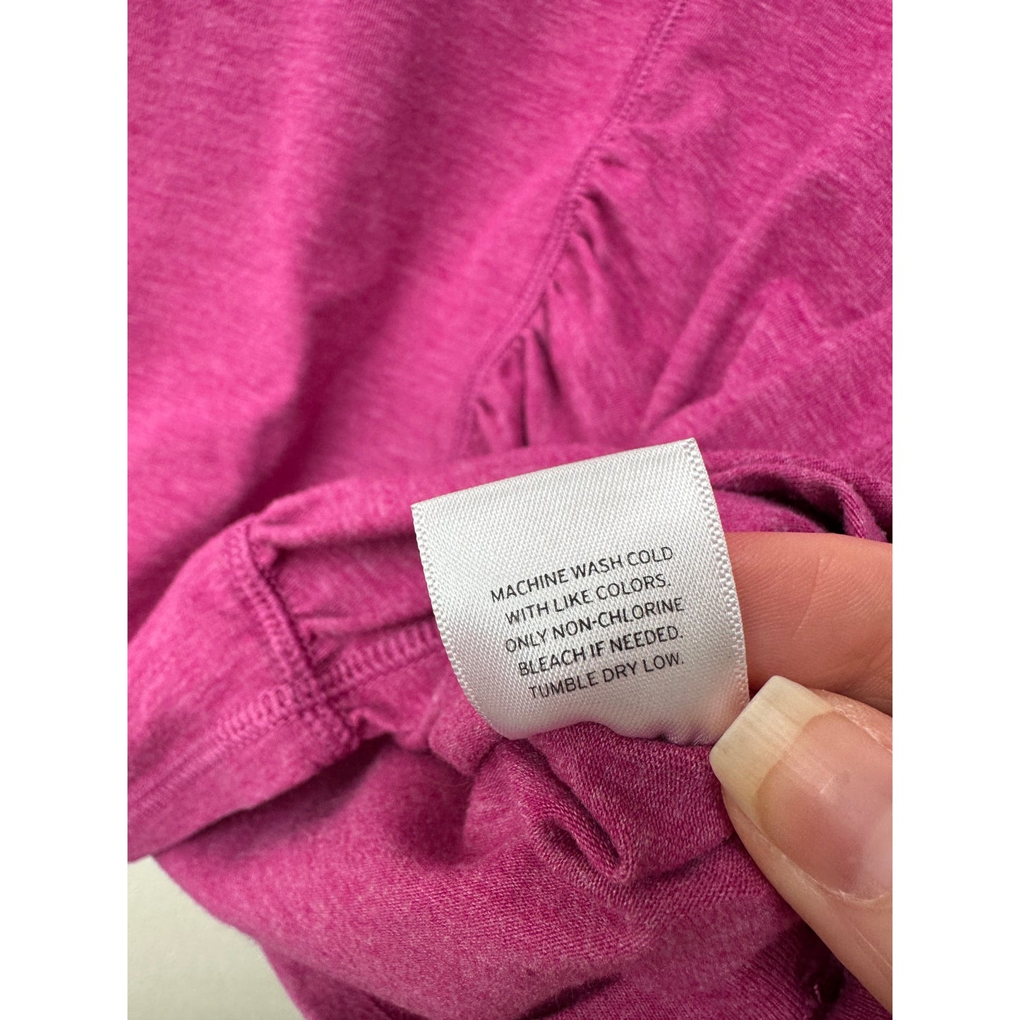 Z by Zella Pink Ruched V Neck Short Sleeve Tee Women US L