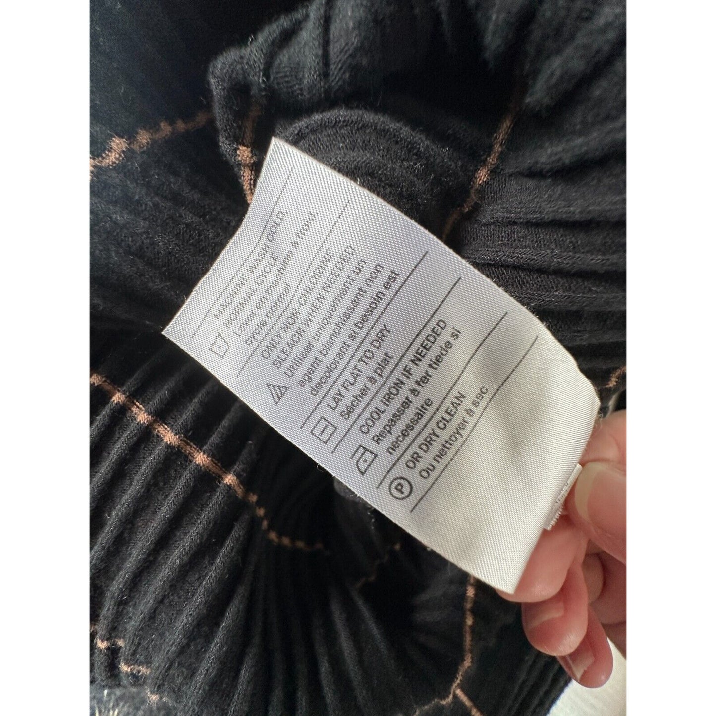 Vince Casual Black With Tan Stripe Ribbed Knit Turtleneck Long Sleeve Sweater XS