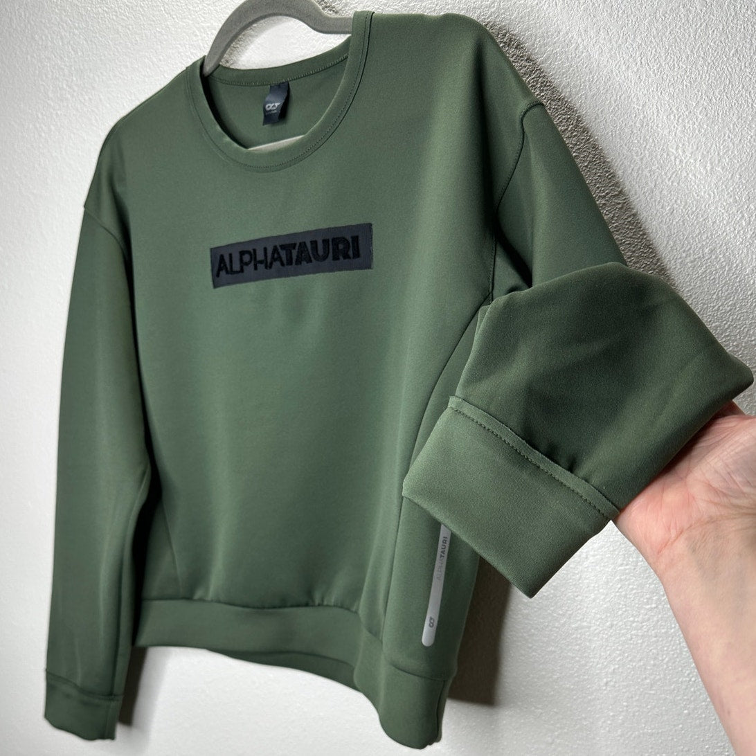 Alphatauri Olive Green Round Neck Long Sleeve Sweatshirt S