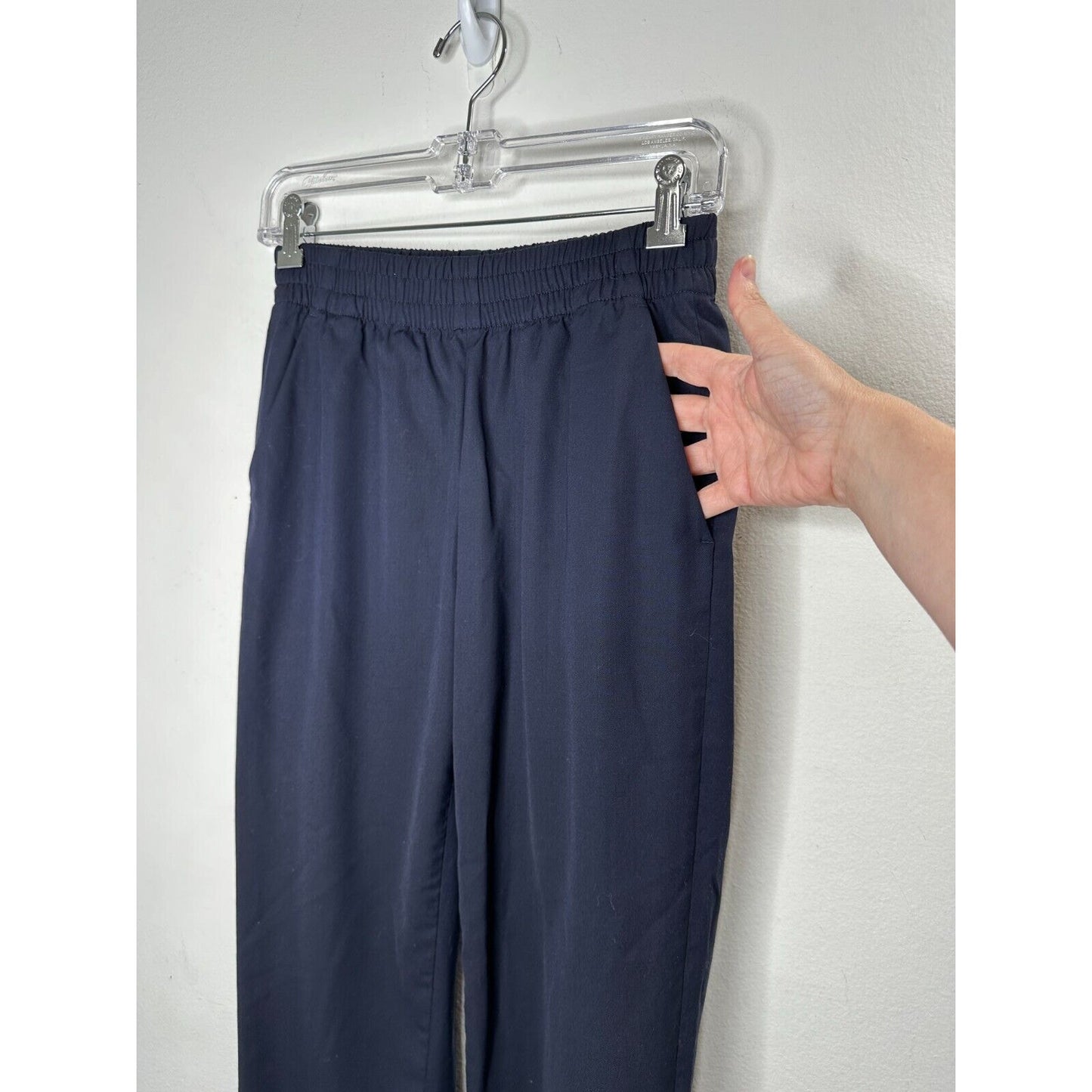 Everlane Black Italian GoWeave Easy Pull On 100% Lt Weight Wool Pockets Pant 0