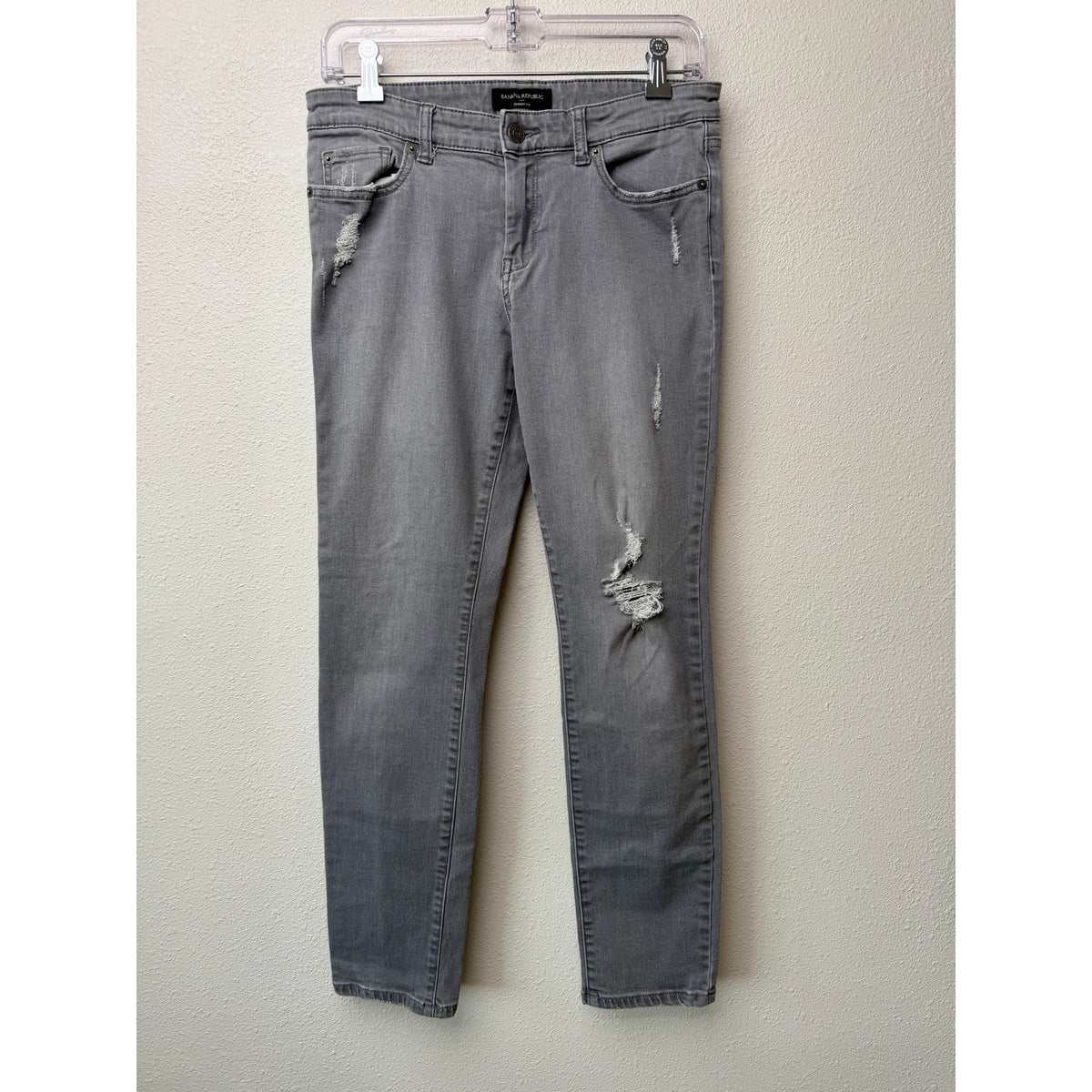 Banana Republic Gray Distressed Skinny Jeans Womens 8P