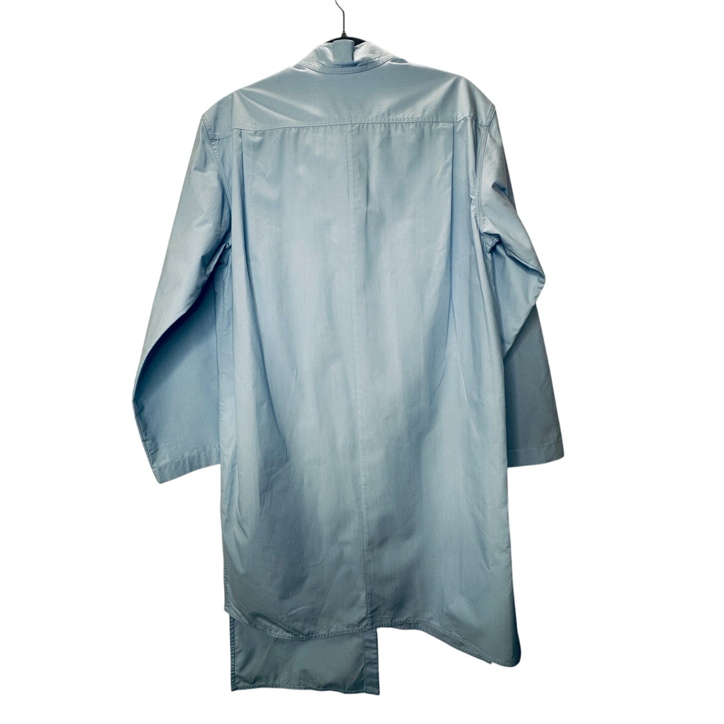 Loewe Light Blue Front Button Split Side Asymmetrical Hem Shirt Dress S