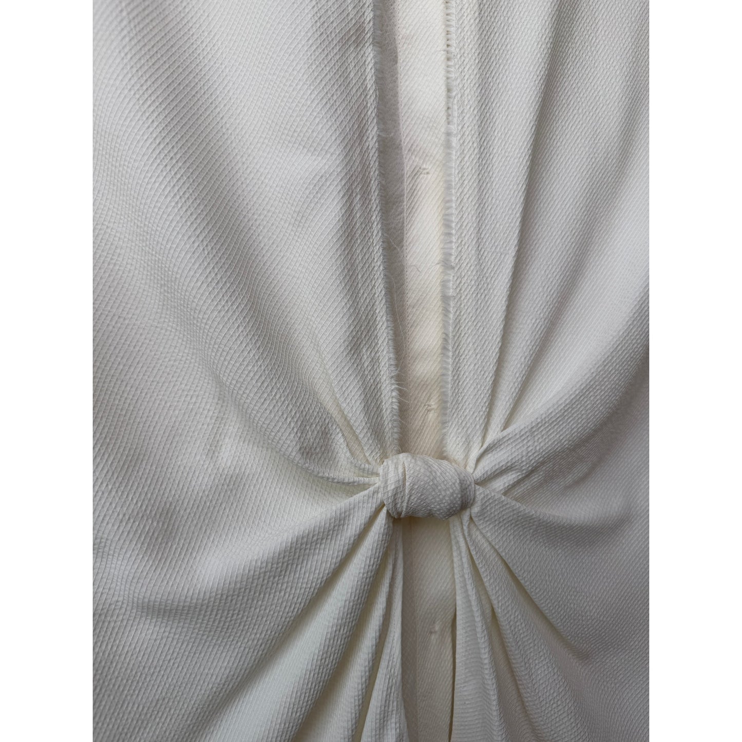 Helmut Lang Ivory Tie Back Sleeveless Blouse US S