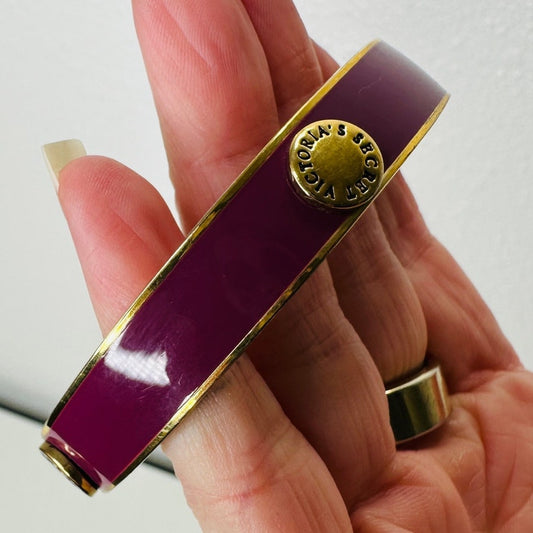 Victoria's Secret Purple & Gold Bangle Monogram Bracelet