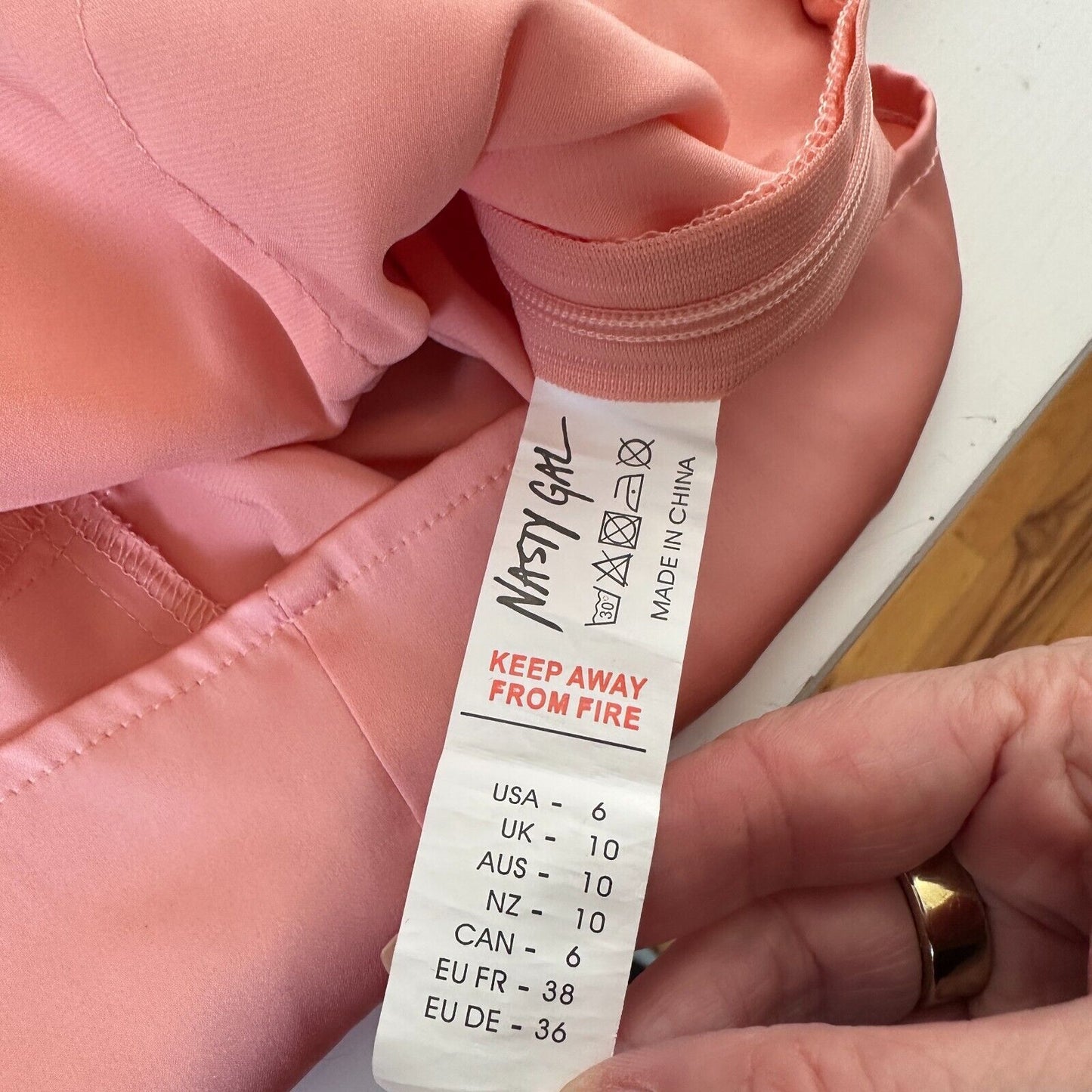 Nasty Gal Peachy Pink Satin Bodice Off Shoulder Crop Tie Close Ruffle Edge Top 6