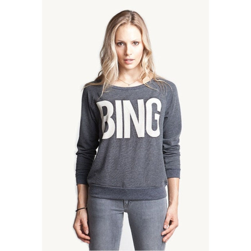 Anine Bing sweater gray graphic logo women US S crewneck