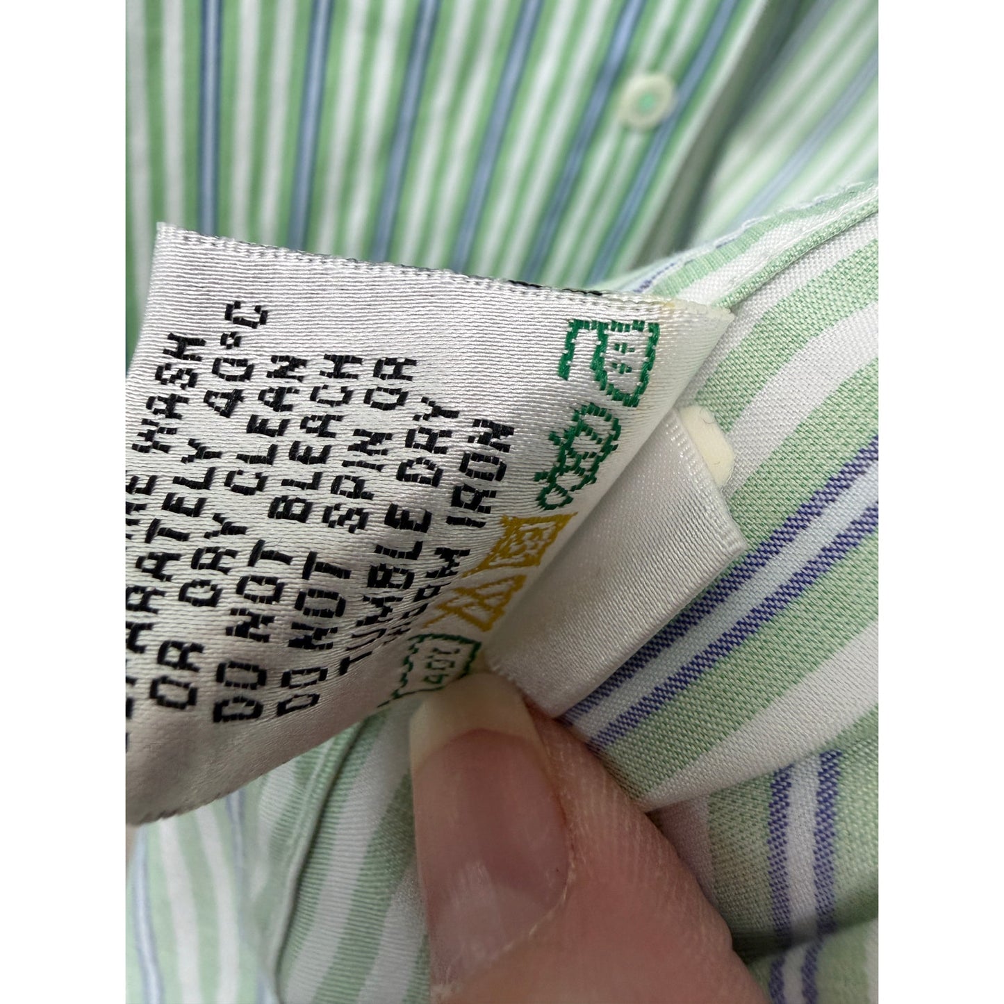 Bugatchi Shaped Fit Stripe Button Front Shirt Green Men’s L
