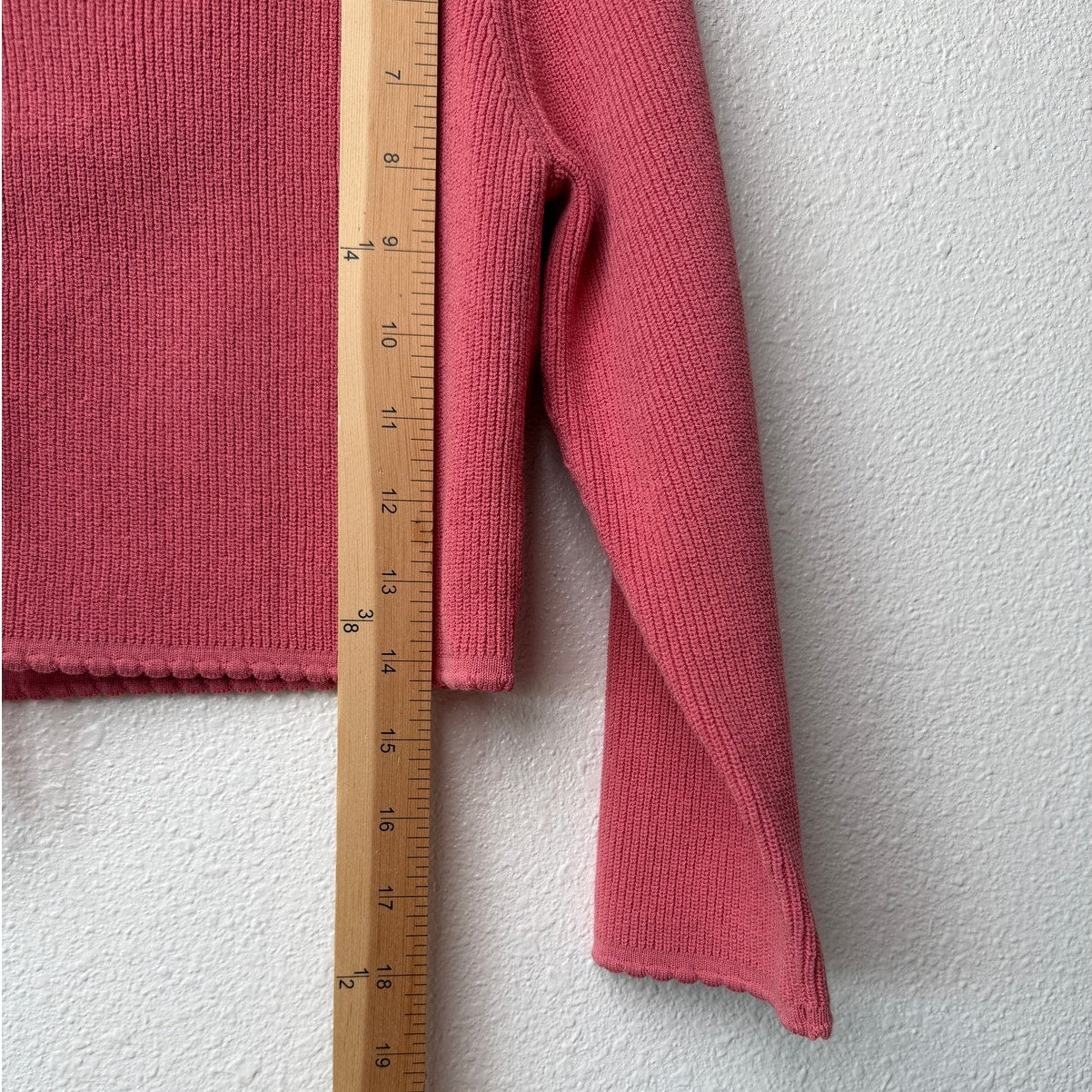 Jenny Walton Pink Scalloped Tie Front Cropped Cardigan Size L