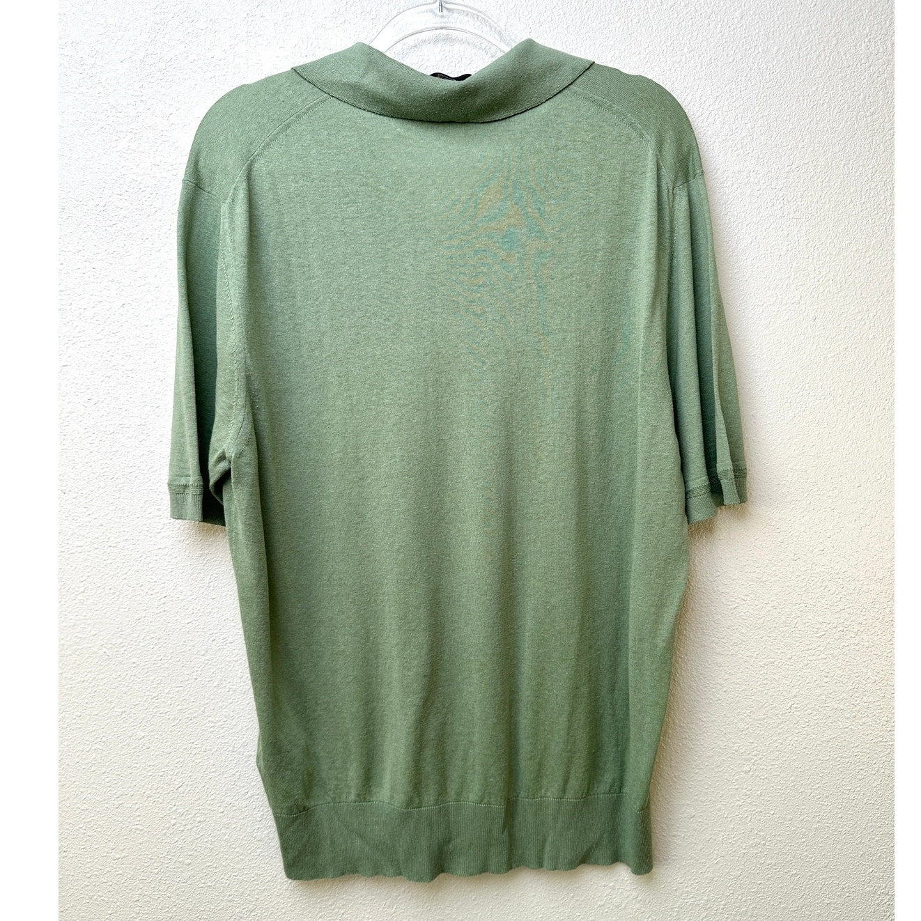 Loro Piana Polo Shirt Sage Green Mens US L Slub
