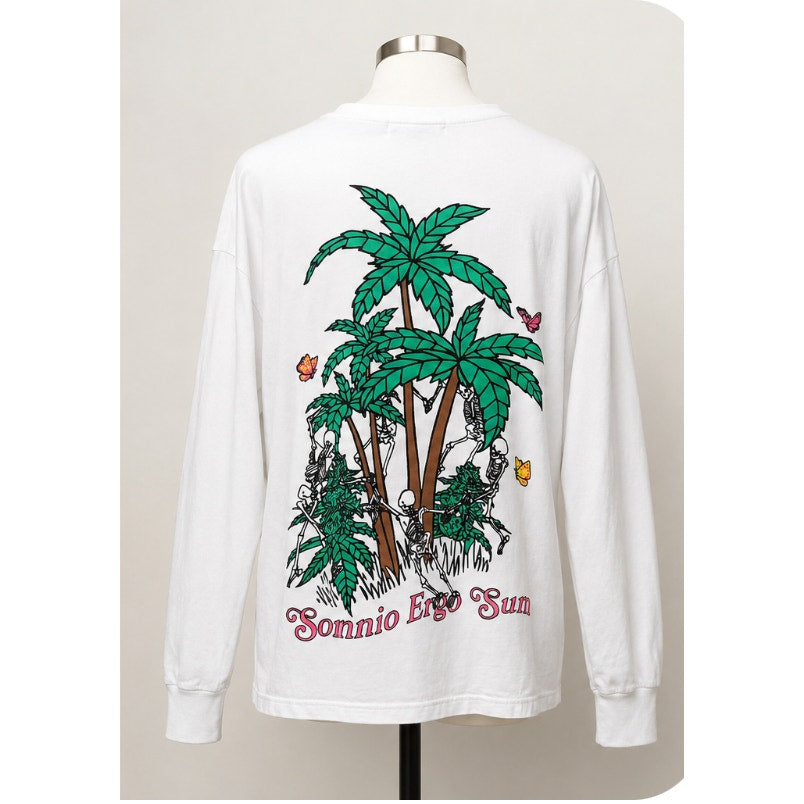 Sundae School White Graphic Long Sleeve Tee Unisex S