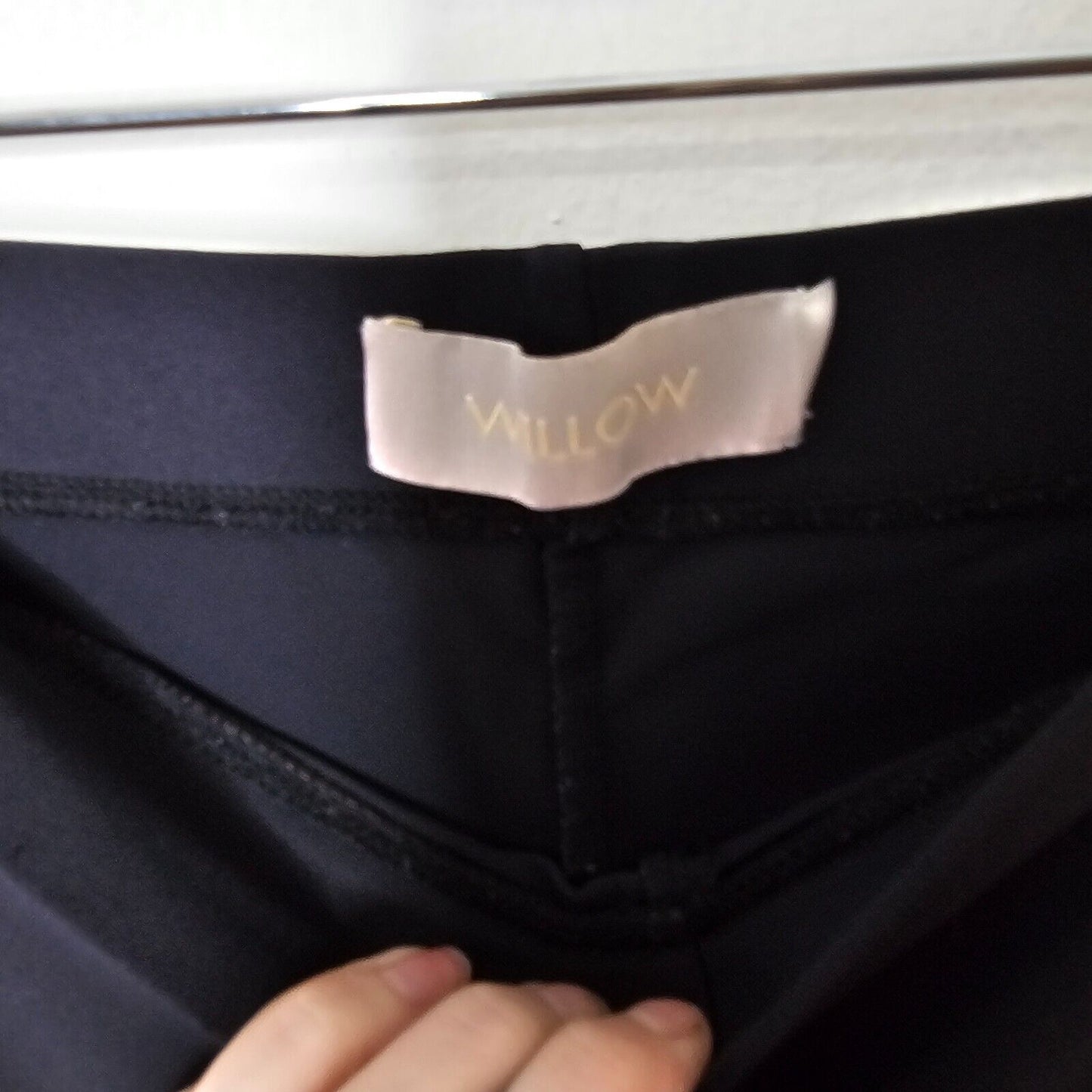 Willow Jet Black Laser Cut Design High Waist Stretch Legging Pants Medium