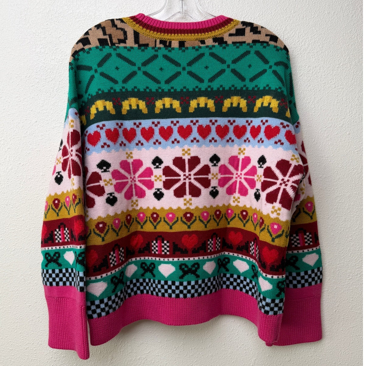 Kate Spade Multicolor Wool Mohair Floral Heart Sweater - S
