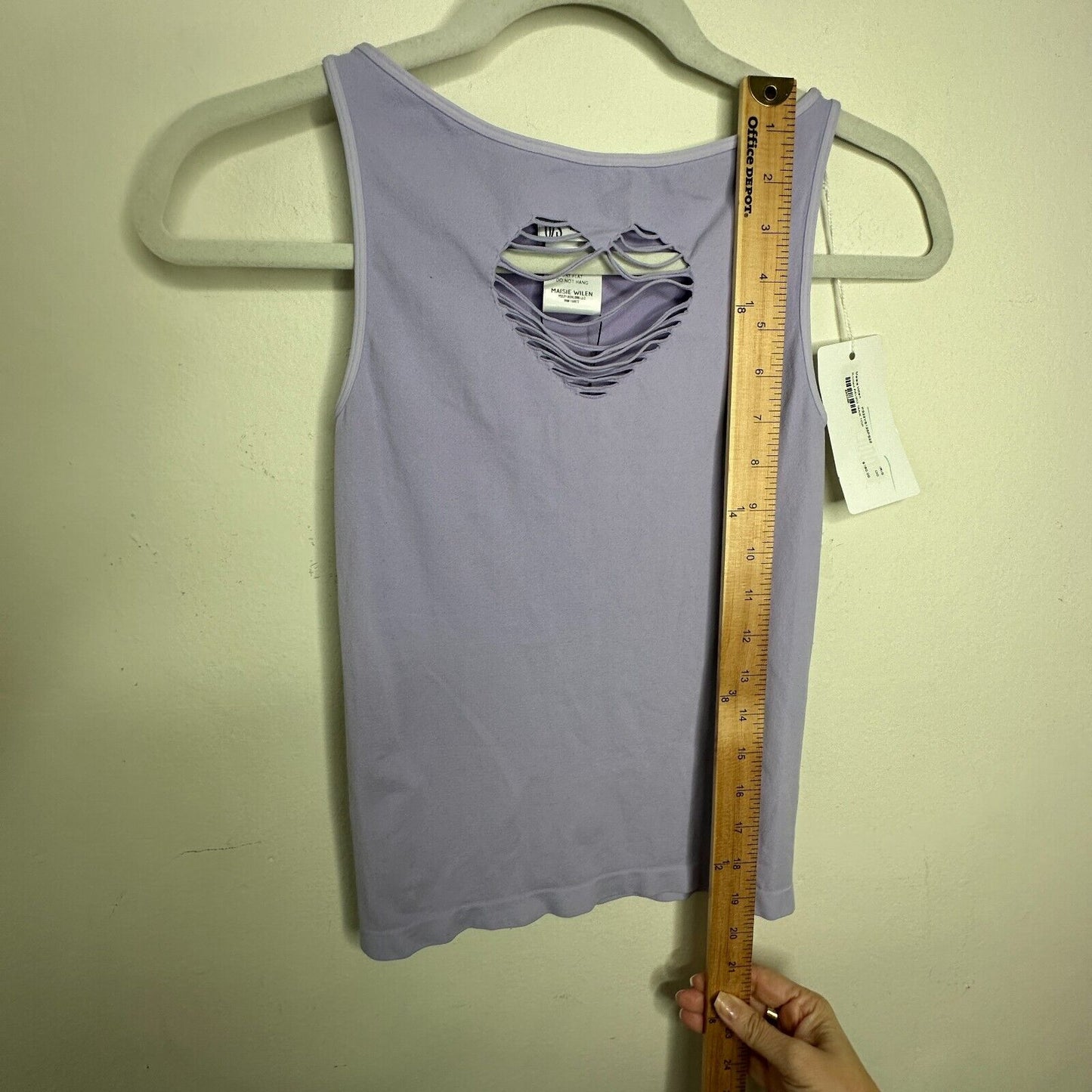 NWT cute Maisie Wilen The Webster Faved Lilac Heart Shape Cutout Boat Neck Top 2