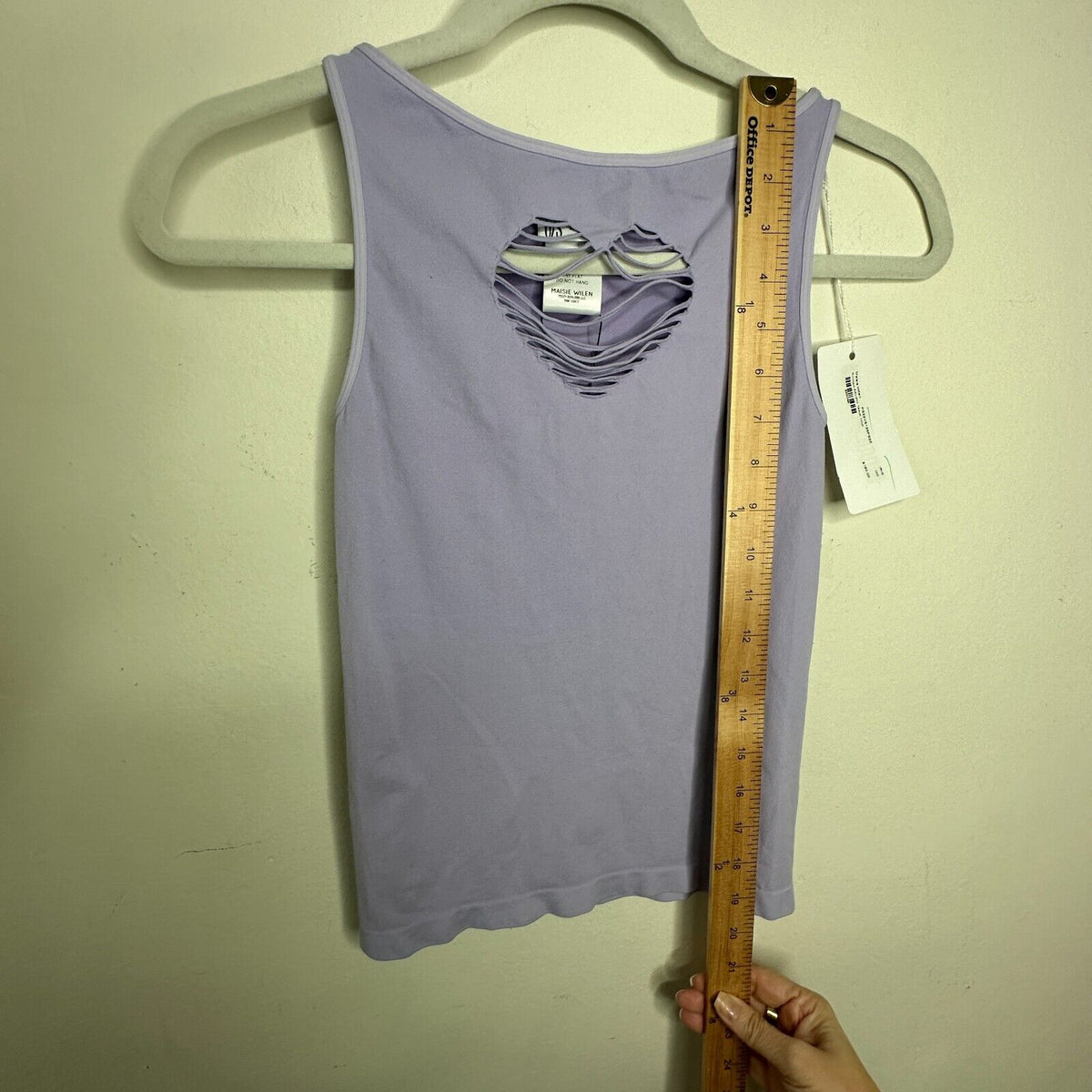 NWT cute Maisie Wilen The Webster Faved Lilac Heart Shape Cutout Boat Neck Top 2