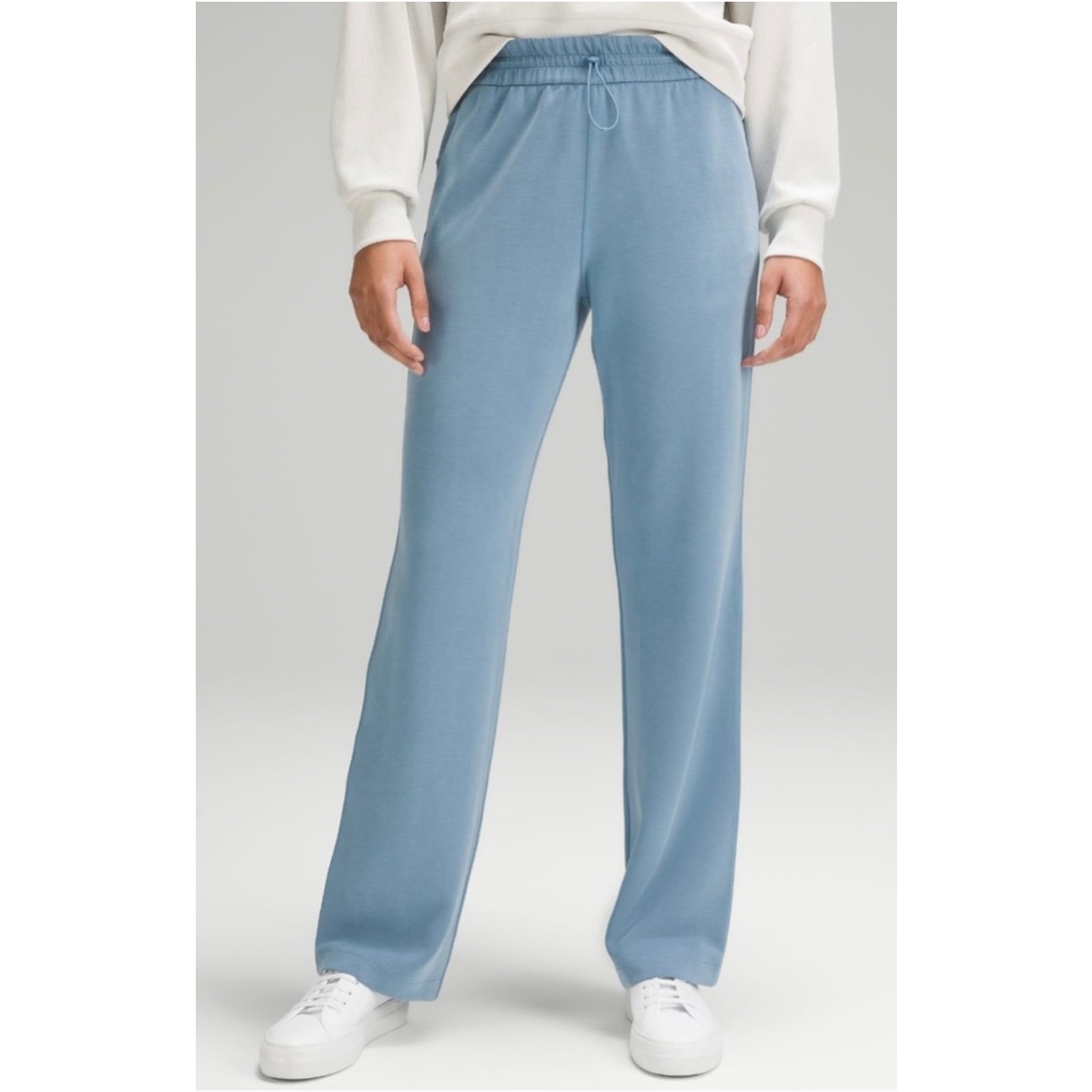 Lululemon Softstreme Pale Blue High Rise Drawstring Lounge Pant Size 2 Oversize