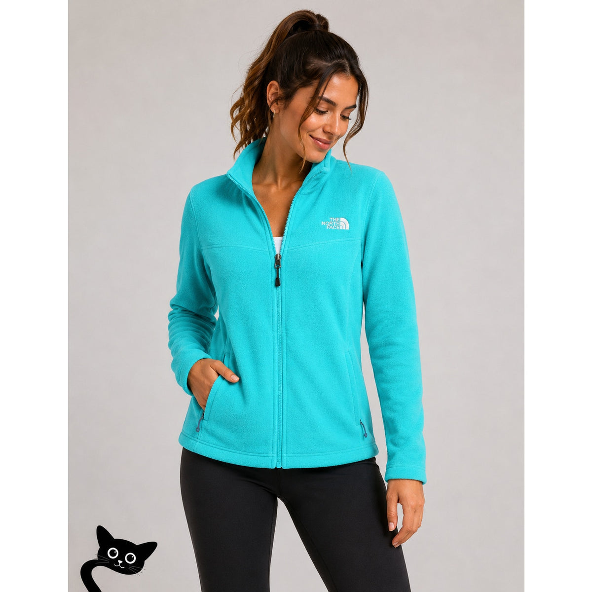 The North Face Aqua Front Zip Mock Neck Fleece Jacket