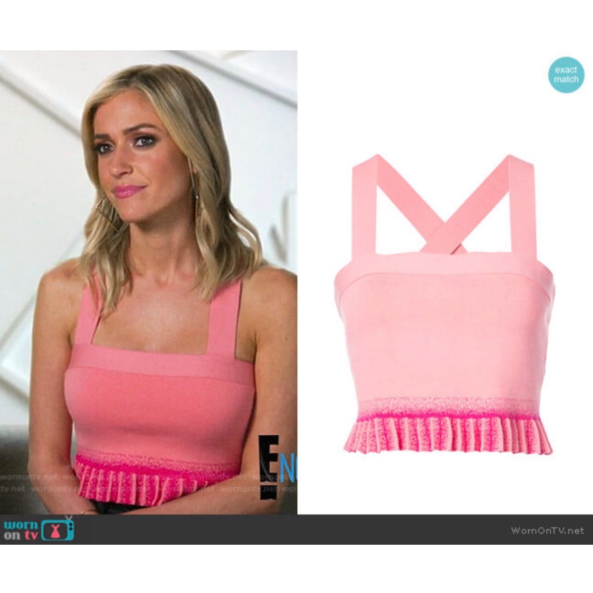 Derek Lam 10 Crosby Pink Ruffle Hem Sweater-Knit Crop Top Women’s L