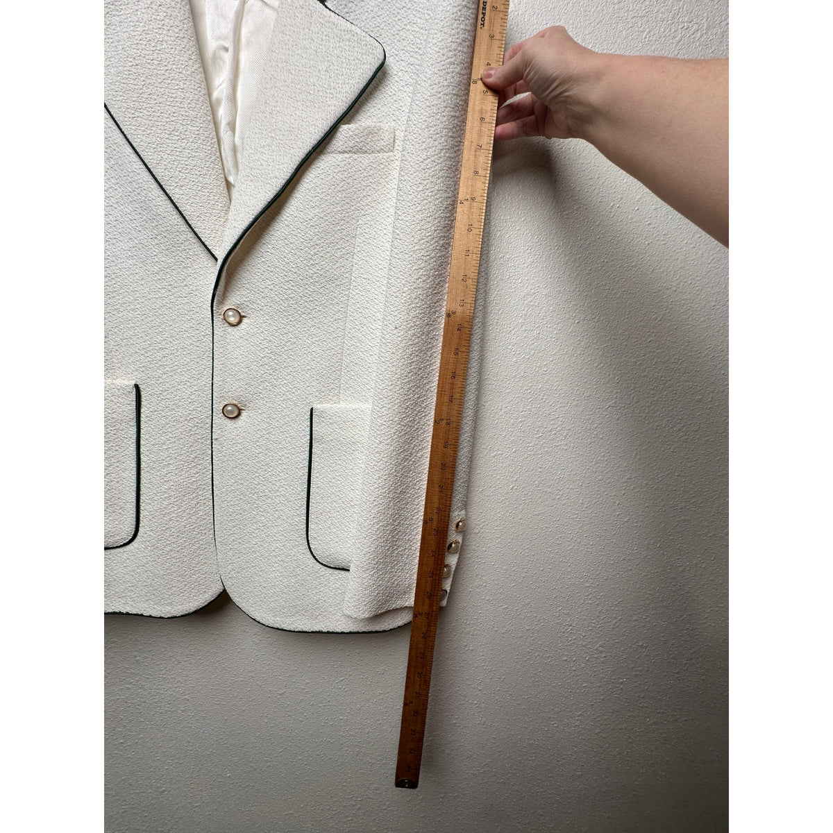 Casablanca Tennis Club Ivory Piped Blazer Men's US 38