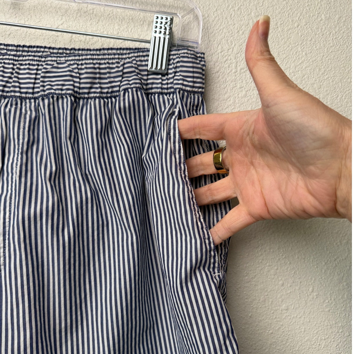 Polo by Ralph Lauren Striped Crop Pajama Set Shirt Shorts Size M