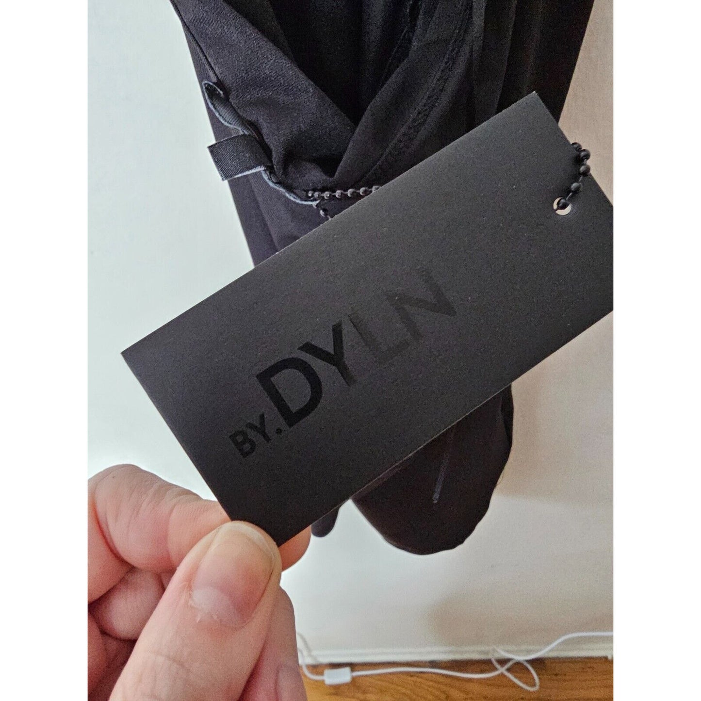 Dyln Black Aida Bodycon Deep V Halter Top Key Hole Front Cutouts Mini Dress XS