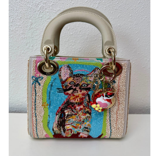 RARE Christian Dior Lady Art #6 Genevieve Figgis Mini Lady Dior Beaded Bag