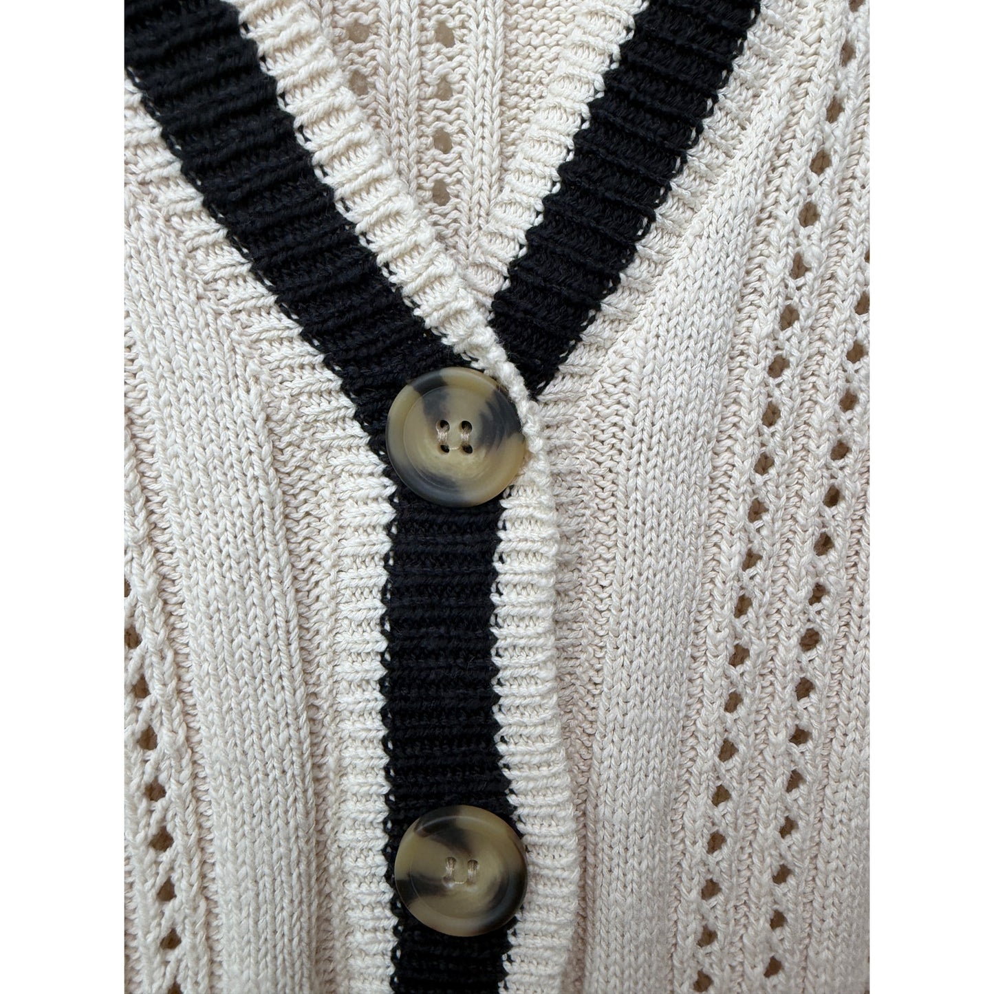 Sanctuary Sport Stripe Cream Black Cardigan US XS