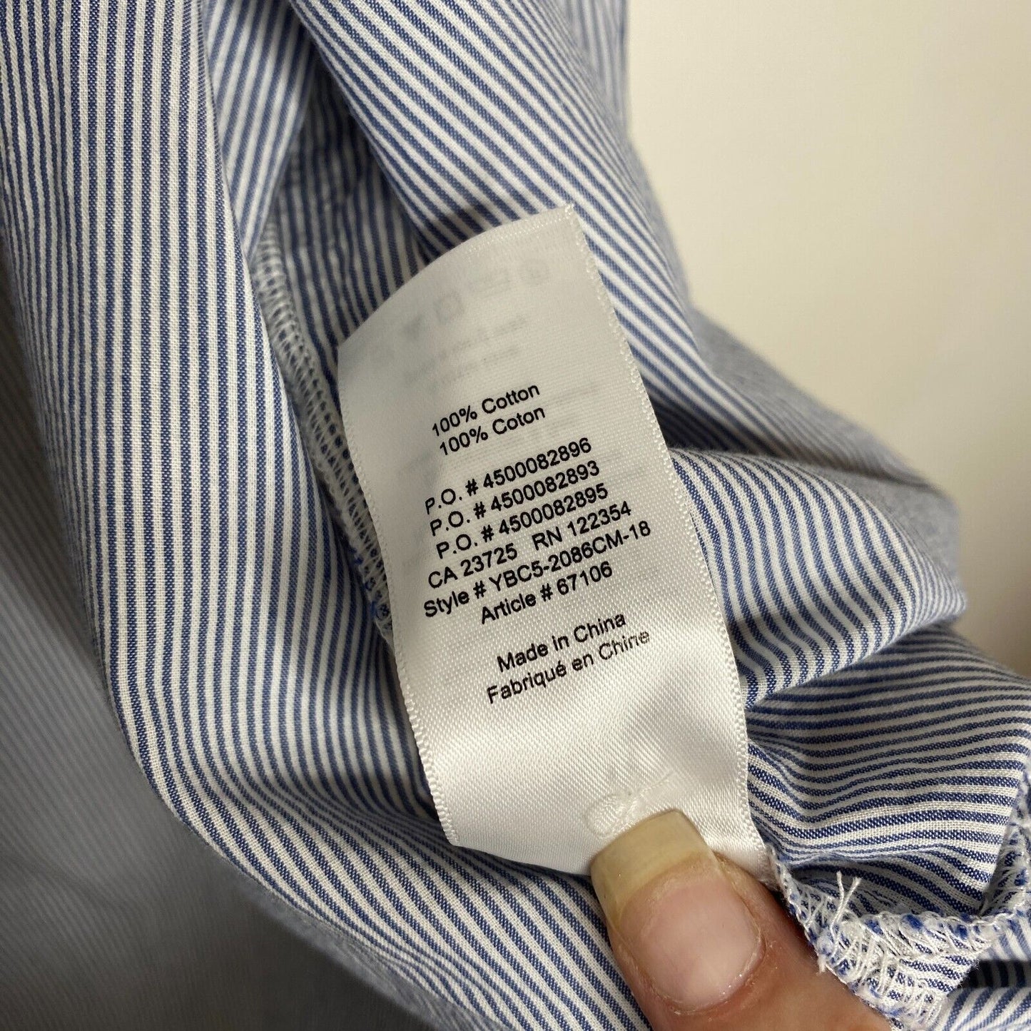 Aritzia Community Blue and White Pin Stripe The Jane Short Sleeve Button Shirt