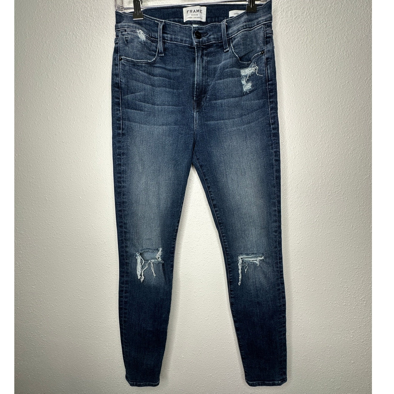 Frame Magellan Medium Wash Distressed Le High Skinny Denim Jeans 29