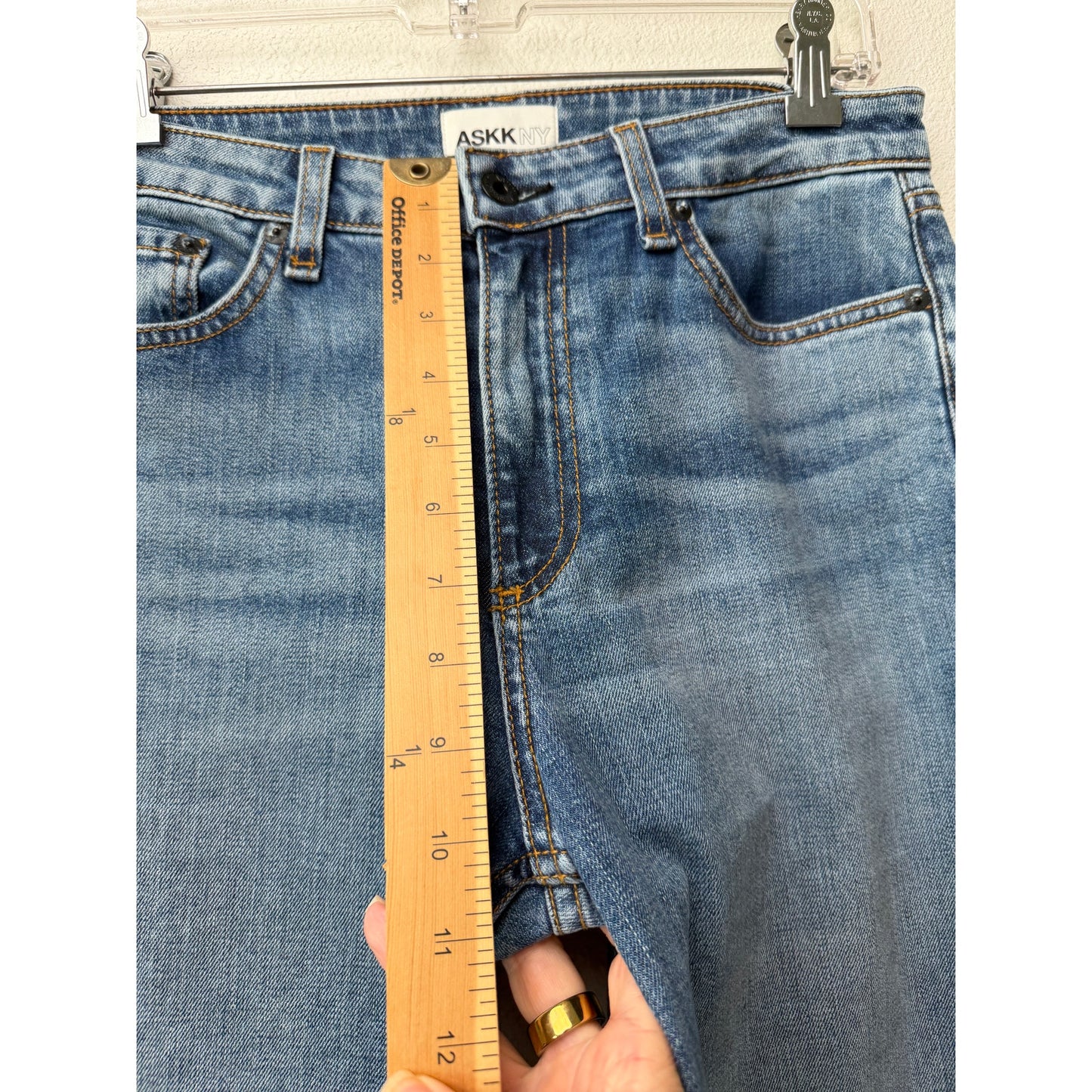 ASKK NY Juniper Jeans Blue Womens 27 Wide Leg