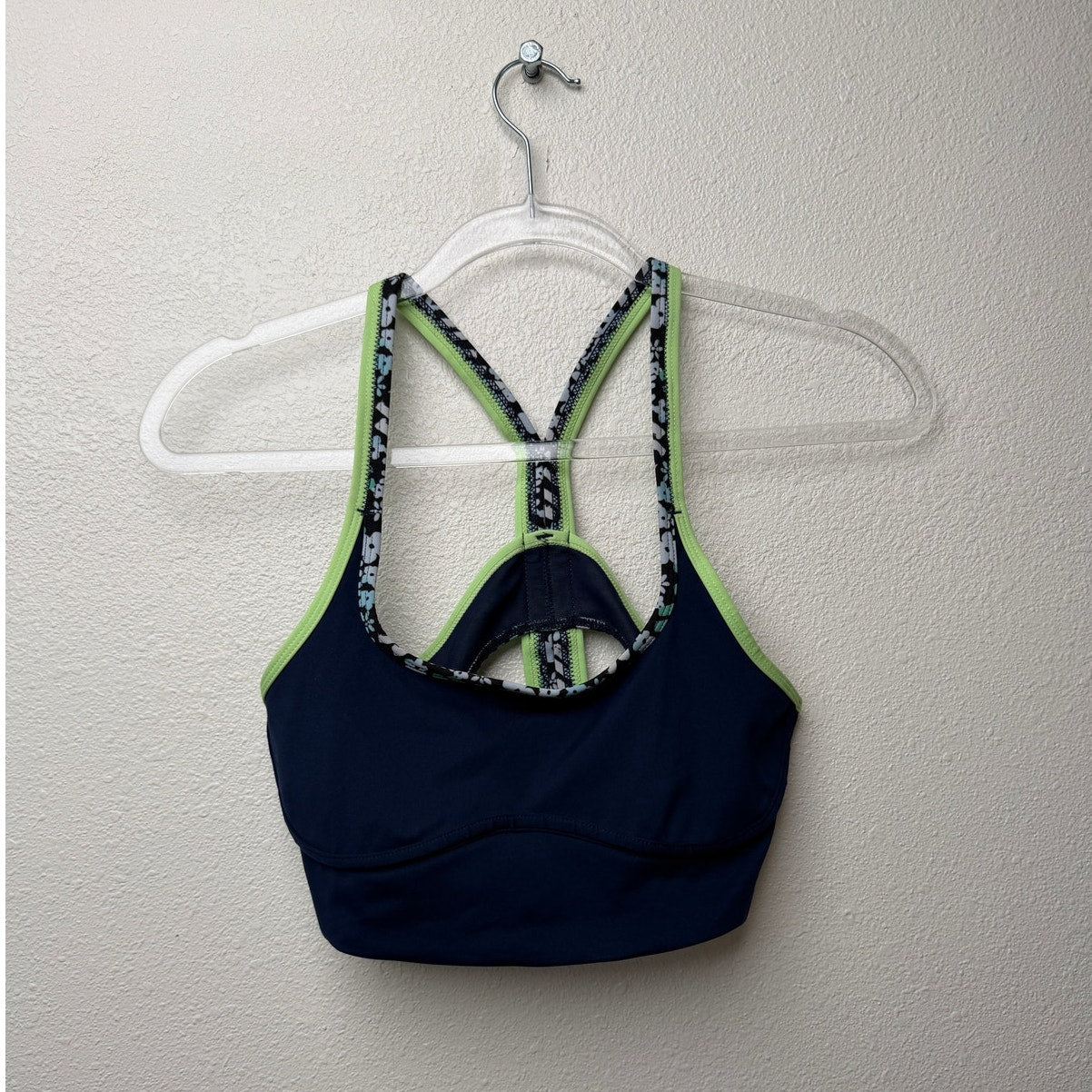 Free People Movement Navy Floral Racerback Sports Bra Women S