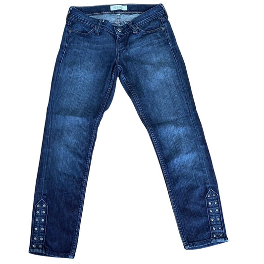 VINTAGE Habitual Low-Rise Skinny Straight Studded Ankle Jean Design Pockets 25