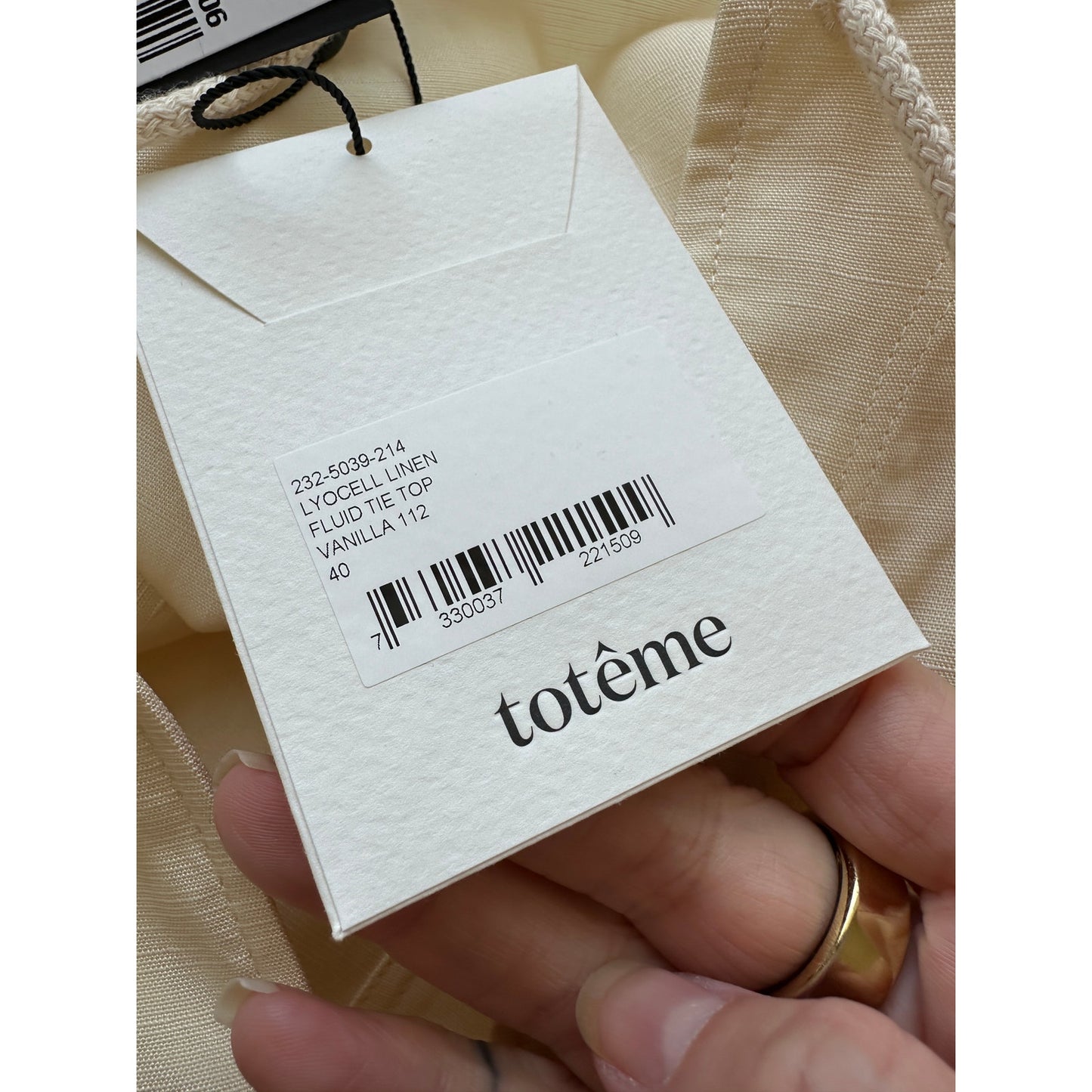 NWT Toteme Vanilla Fluid Tie Linen Blend Short Sleeve Blouse Top 40 / 8
