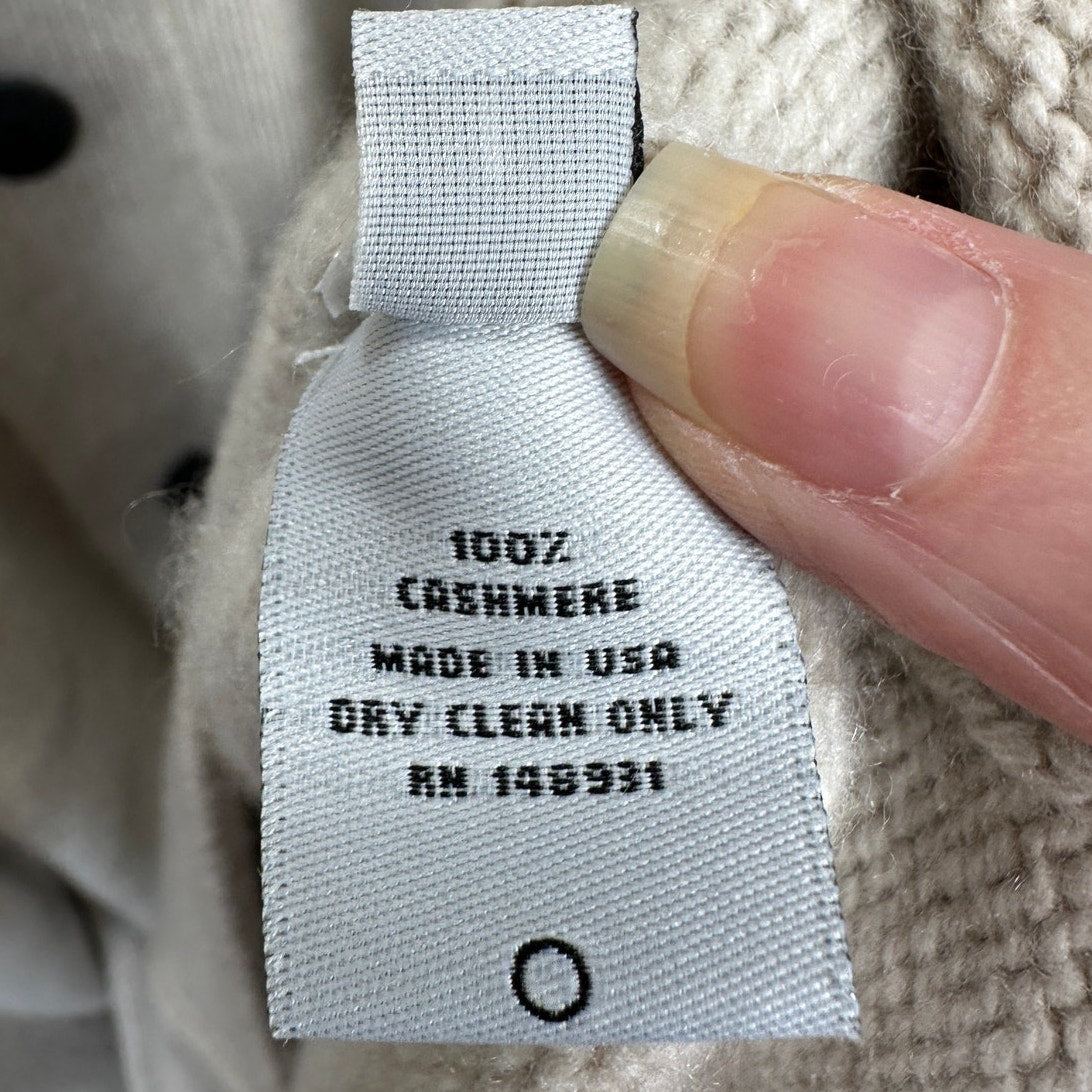 The Elder Statesman Tan Intarsia Long Line Cashmere Cardigan L