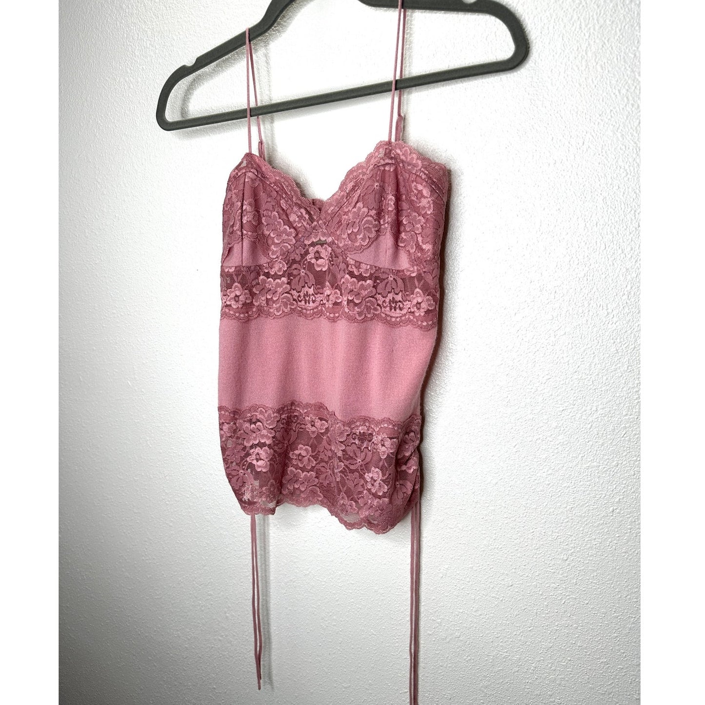 Whim Rose Pink Lace Knit Cashmere Blend Cami Top S