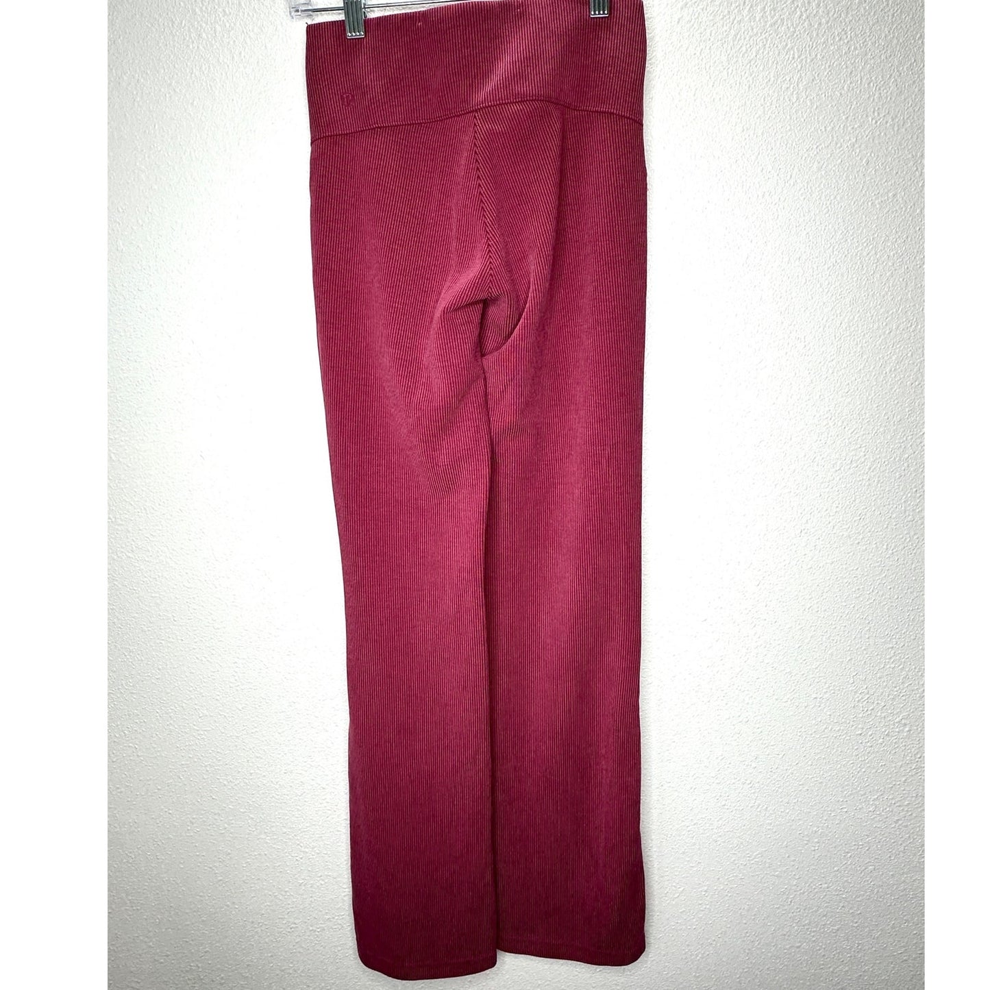 Lululemon Dark Pink Pomegranate Brushed Softstreme Ribbed Zip Flared Pant 4