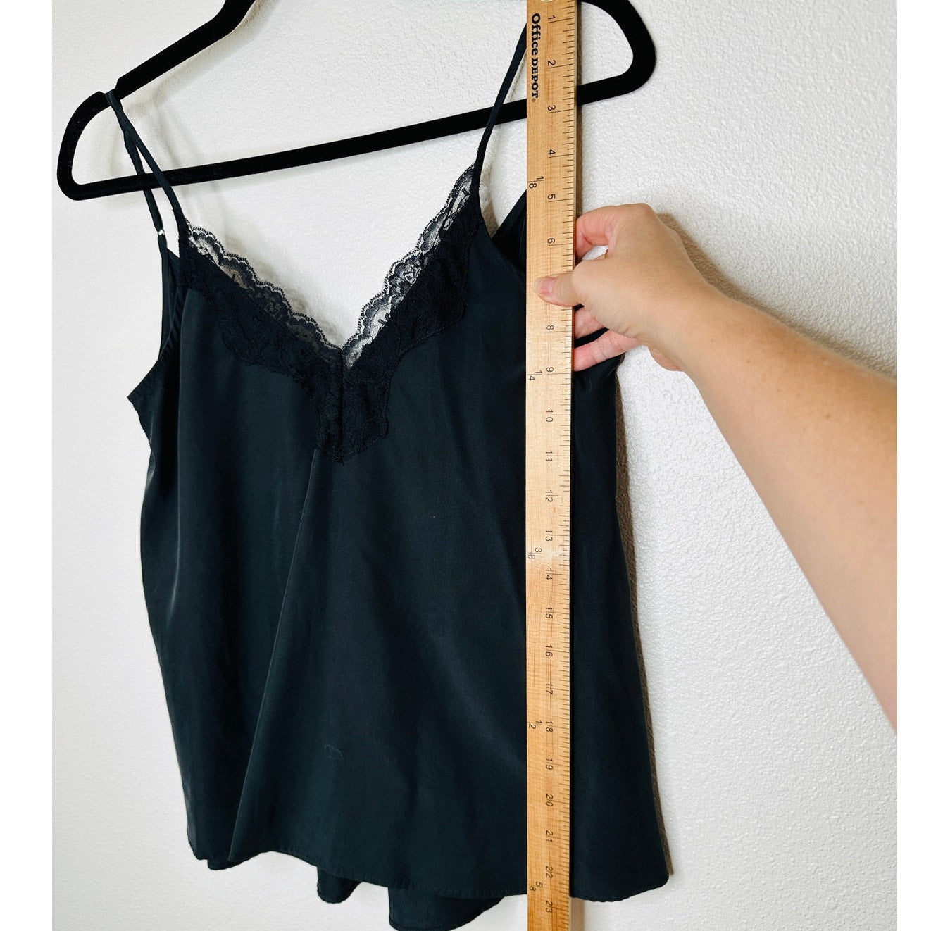 NWT Zara TRF Collection Black Lace Trim Flowy Cami Top XS