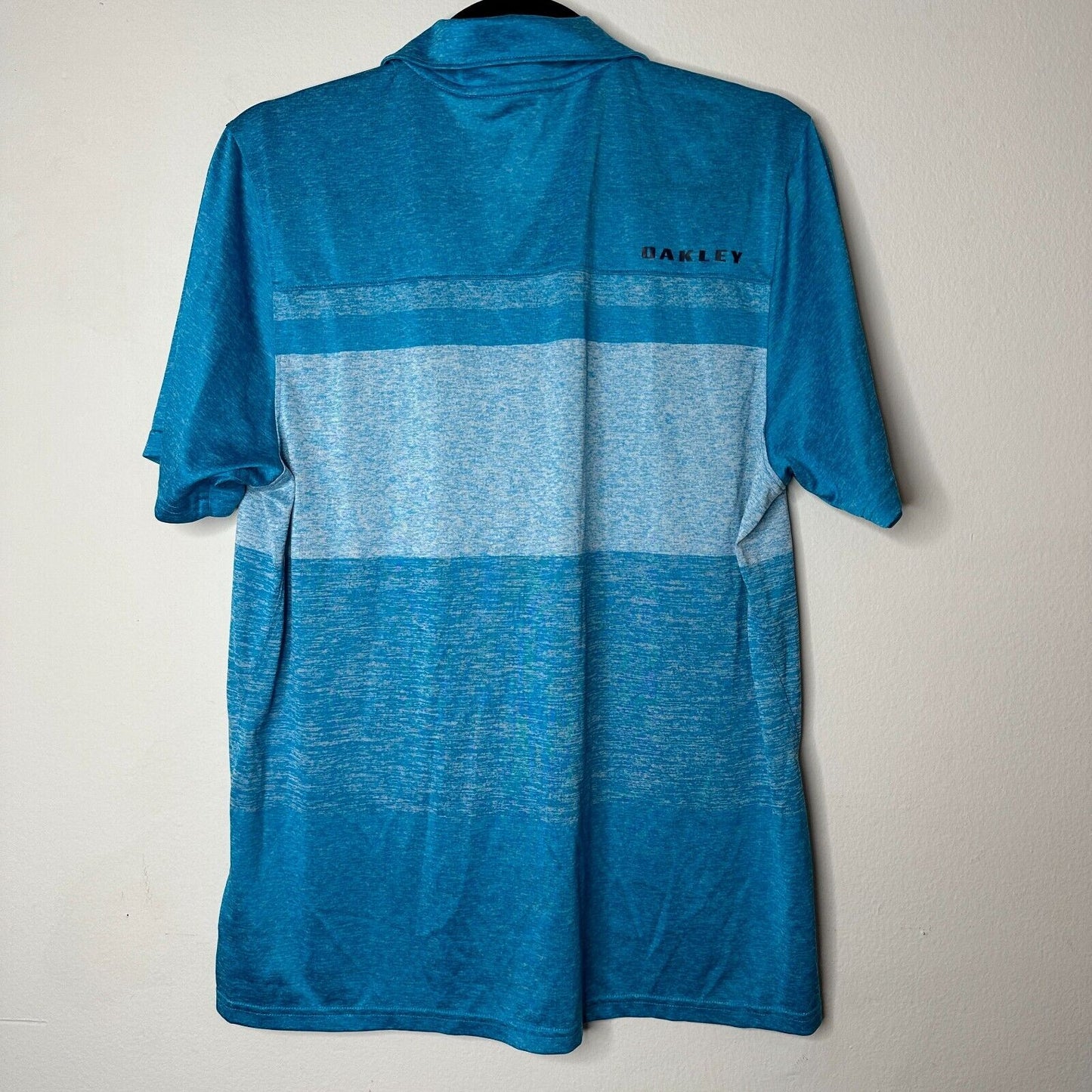 Oakley Bristol Pacific Blue Mens Short Sleeve Multi Stripe Polo Shirt Small