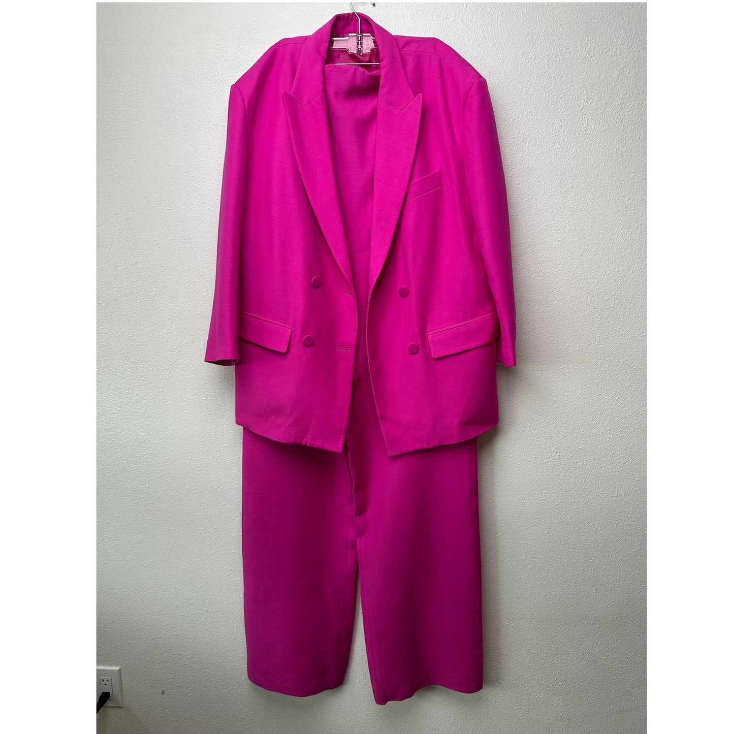 Valentino Pink Jumpsuit & Blazer Set Women IT 46/42 Strapless Wide Leg