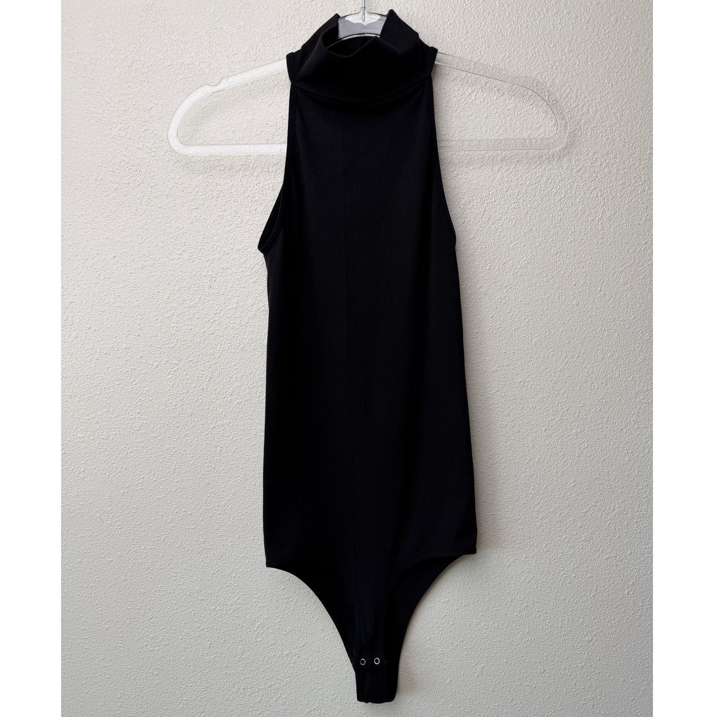 Free People Intimately Black Mock Neck Keyhole Back Bodysuit