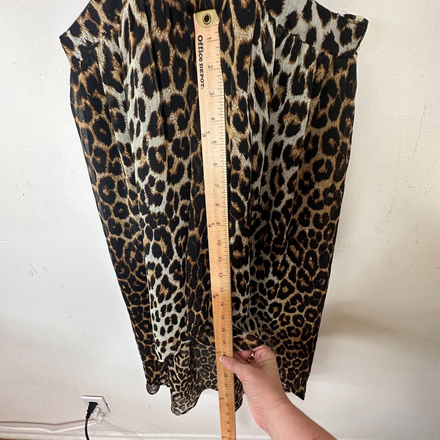 Xtaren Cheetah Print Strappy Hi-Low Open Side Sweetheart Neck Zip Back Dress S