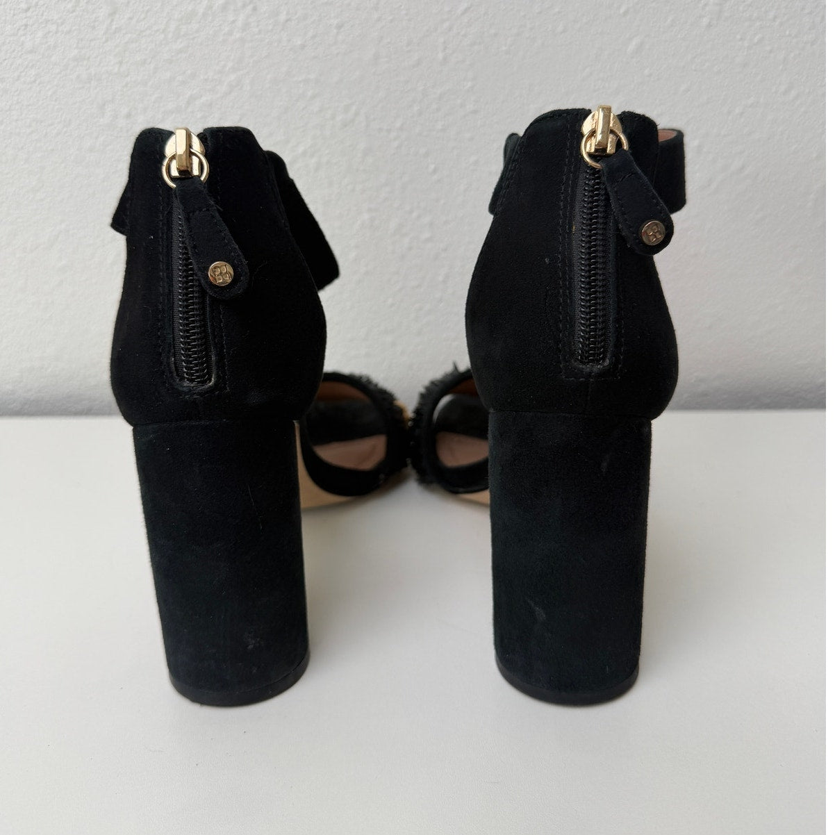 BCBGMaxAzria Alonza Raffia Heels Black Tan Womens US 7.5