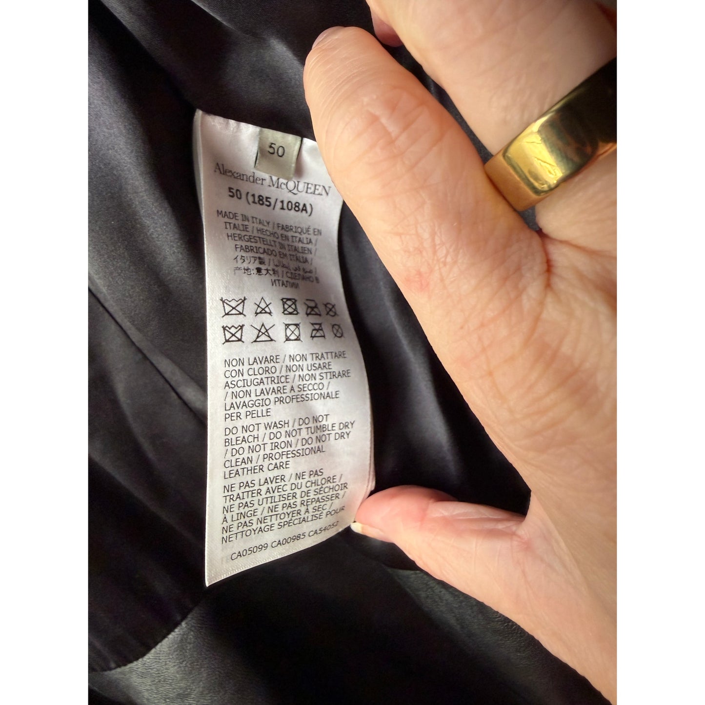 Alexander McQueen Black Peplum Moto Jacket Women's IT 50