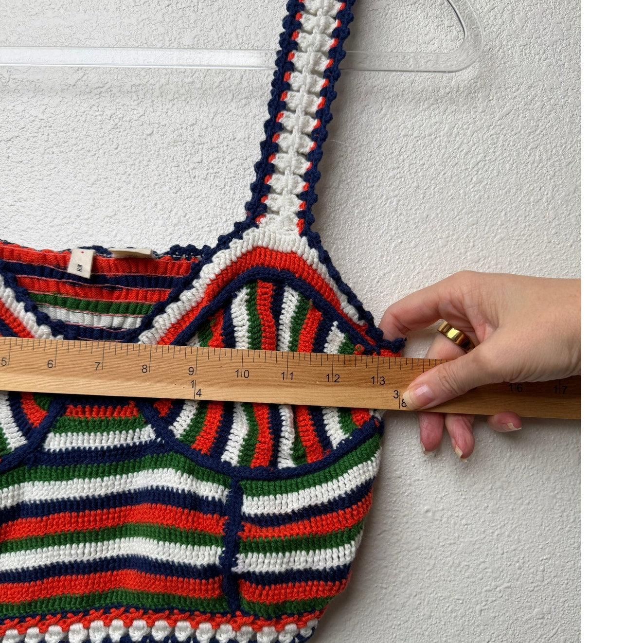 Moth Multicolor Crochet Bustier Top Women's S