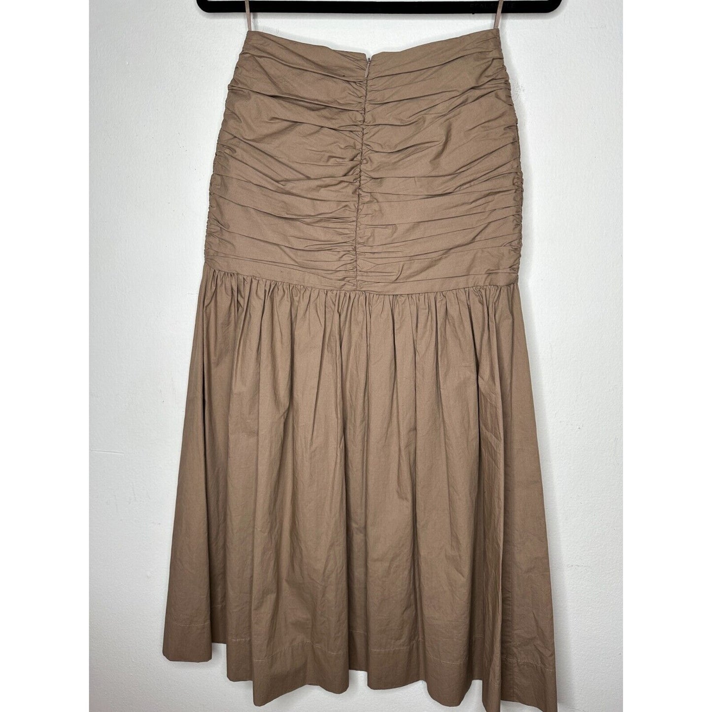 NWT BEC + BRIDGE 2-Piece Mocha Sweetheart Neck Bandeau & Pleat Gathered Skirt 2