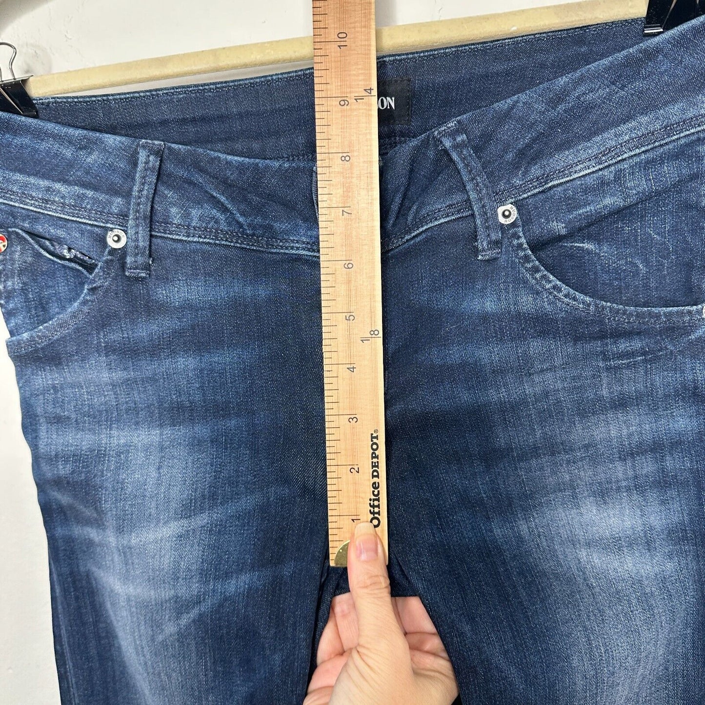 Hudson Collin Dark Blue Wash Low Rise Electric Clover Skinny Denim Jeans Size 26