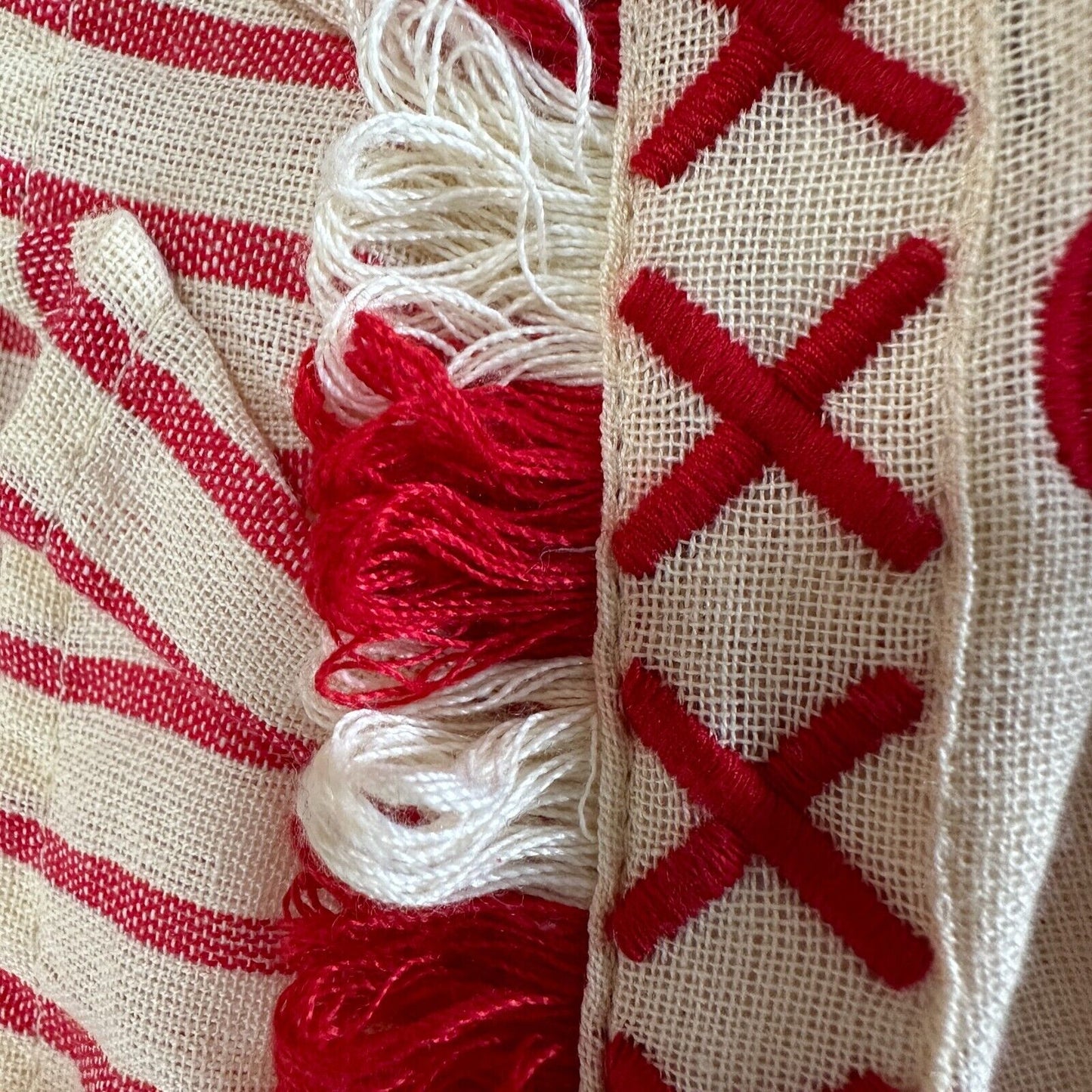 DODO BAR OR Cute Tan & Red Striped Polka Dot Ruffle Fringe Maxi Sun Dress S